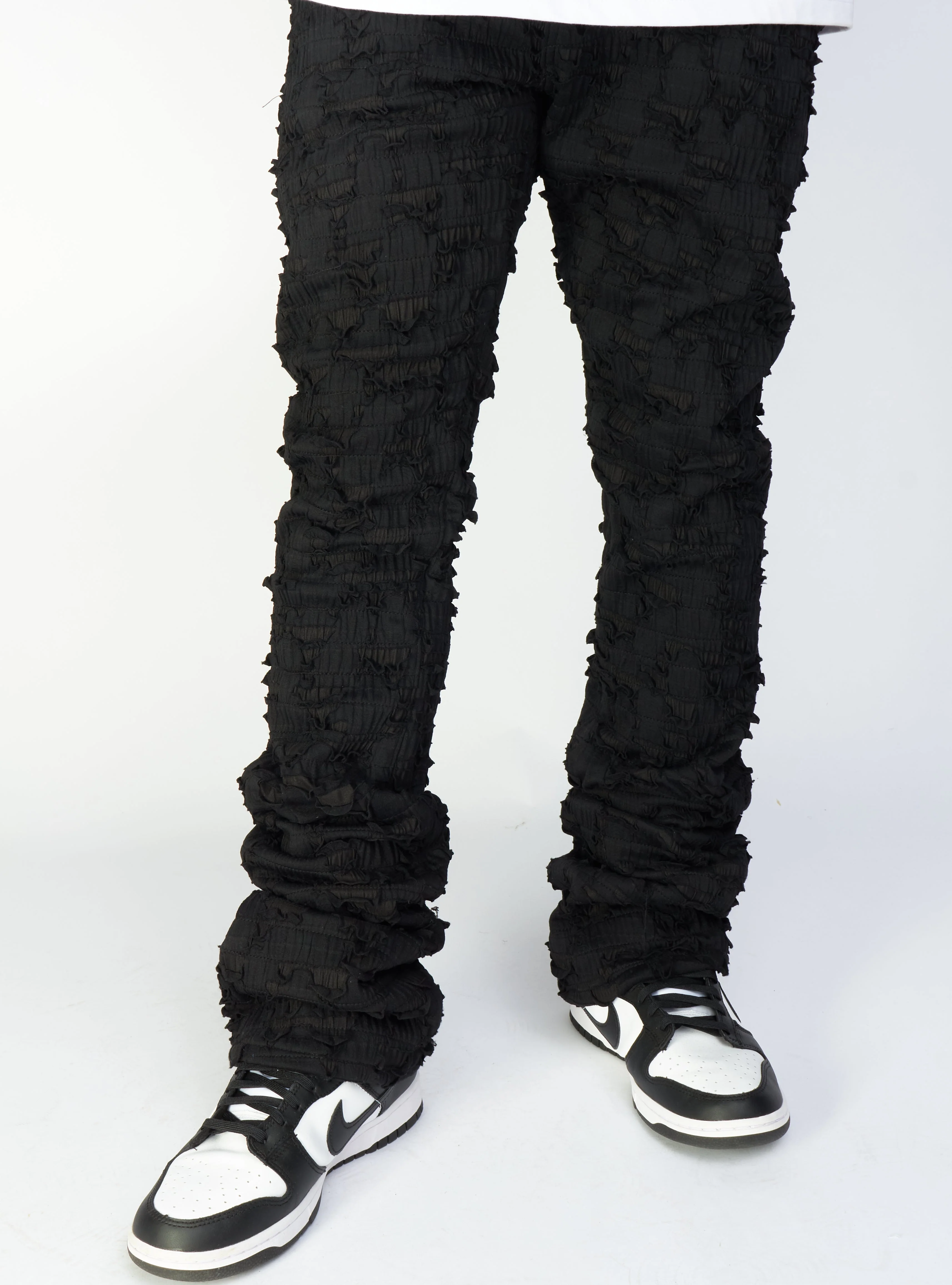Politics Jeans - Lucas - Black - Shredded Stacked Flare - 503 - Image 8