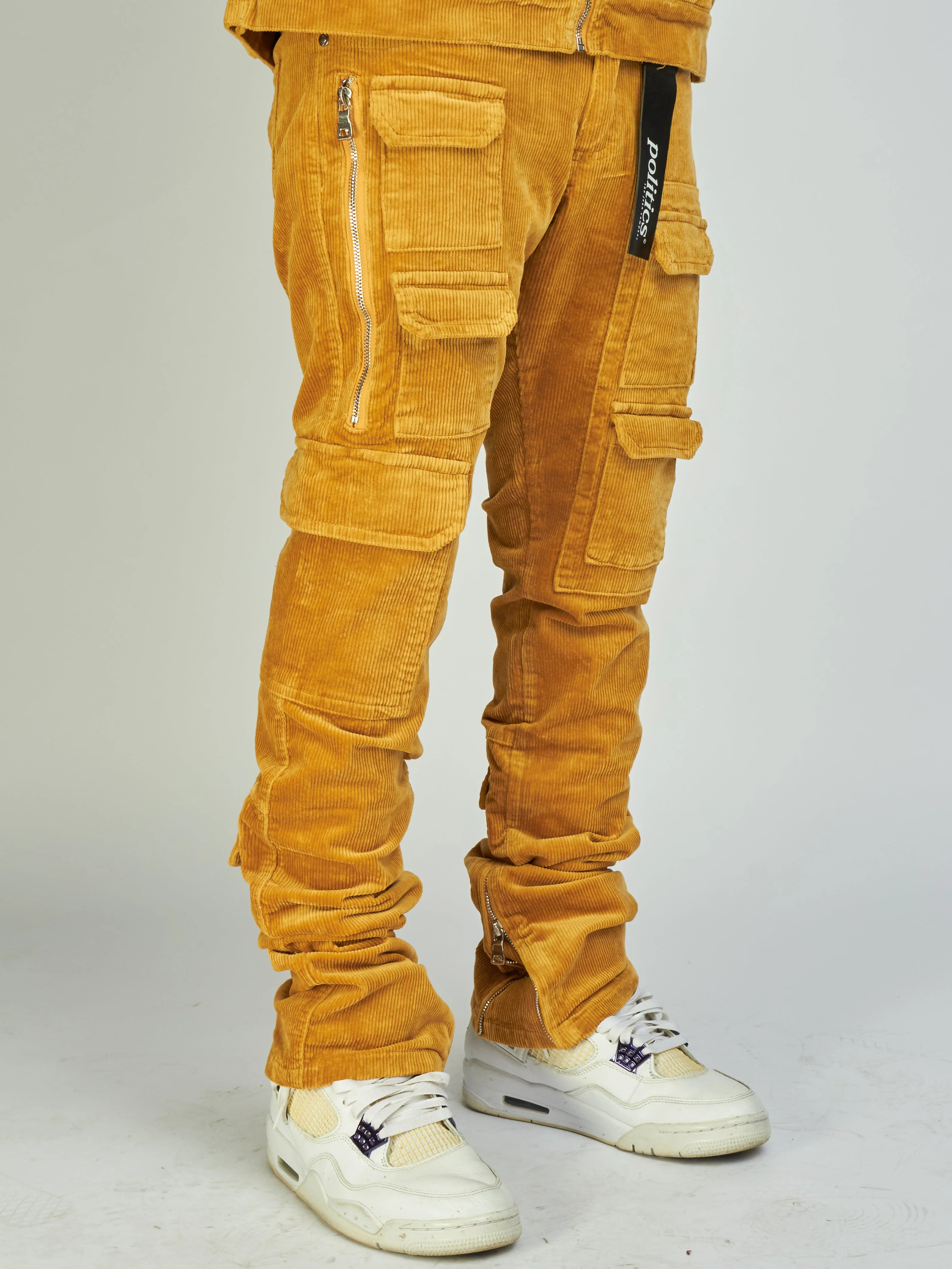Politics Jeans - Murphy Corduroy Cargo - Khaki - 516 - Image 3