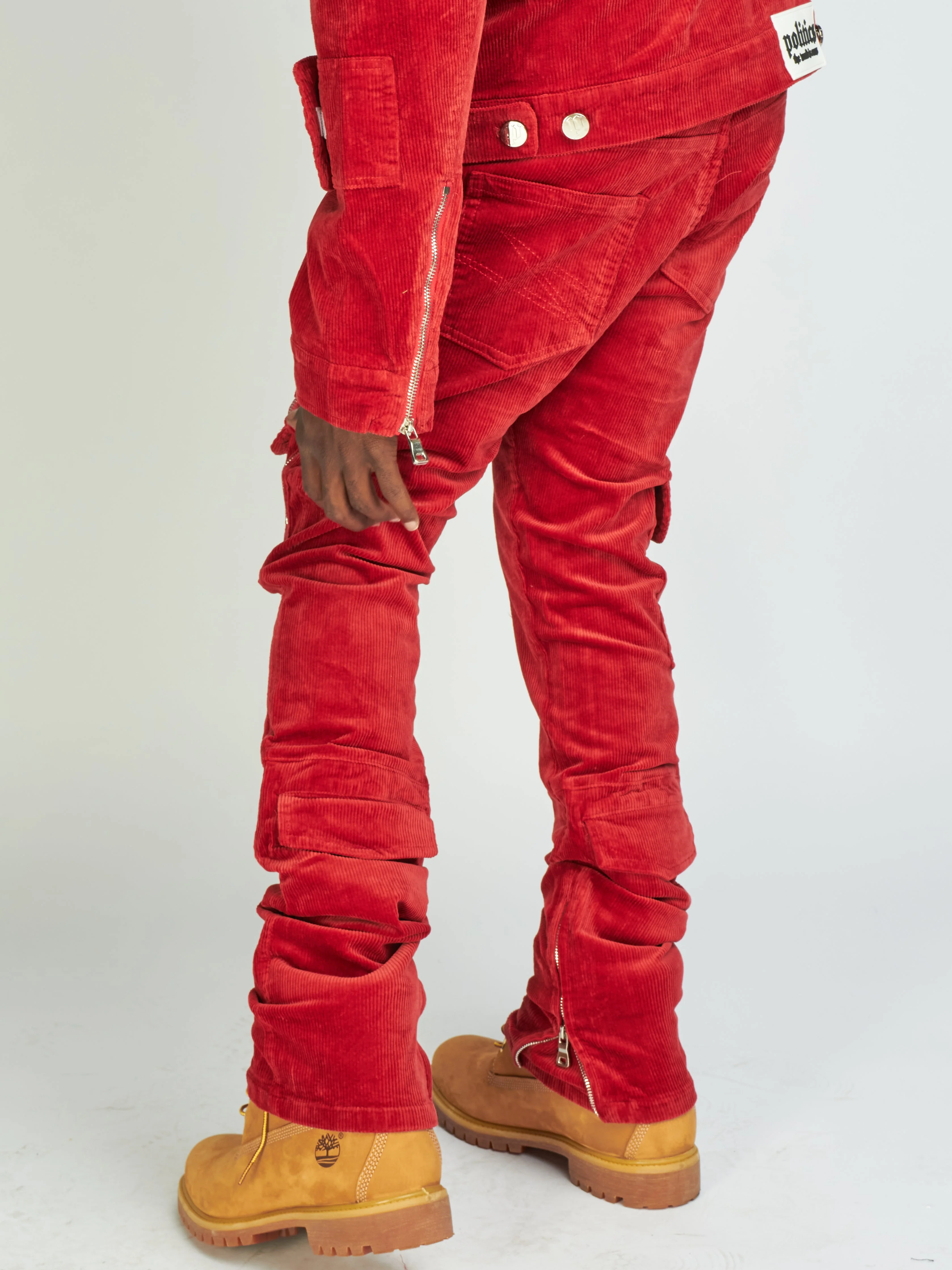 Politics Jeans - Murphy Corduroy Cargo - Red - 517 - Image 6