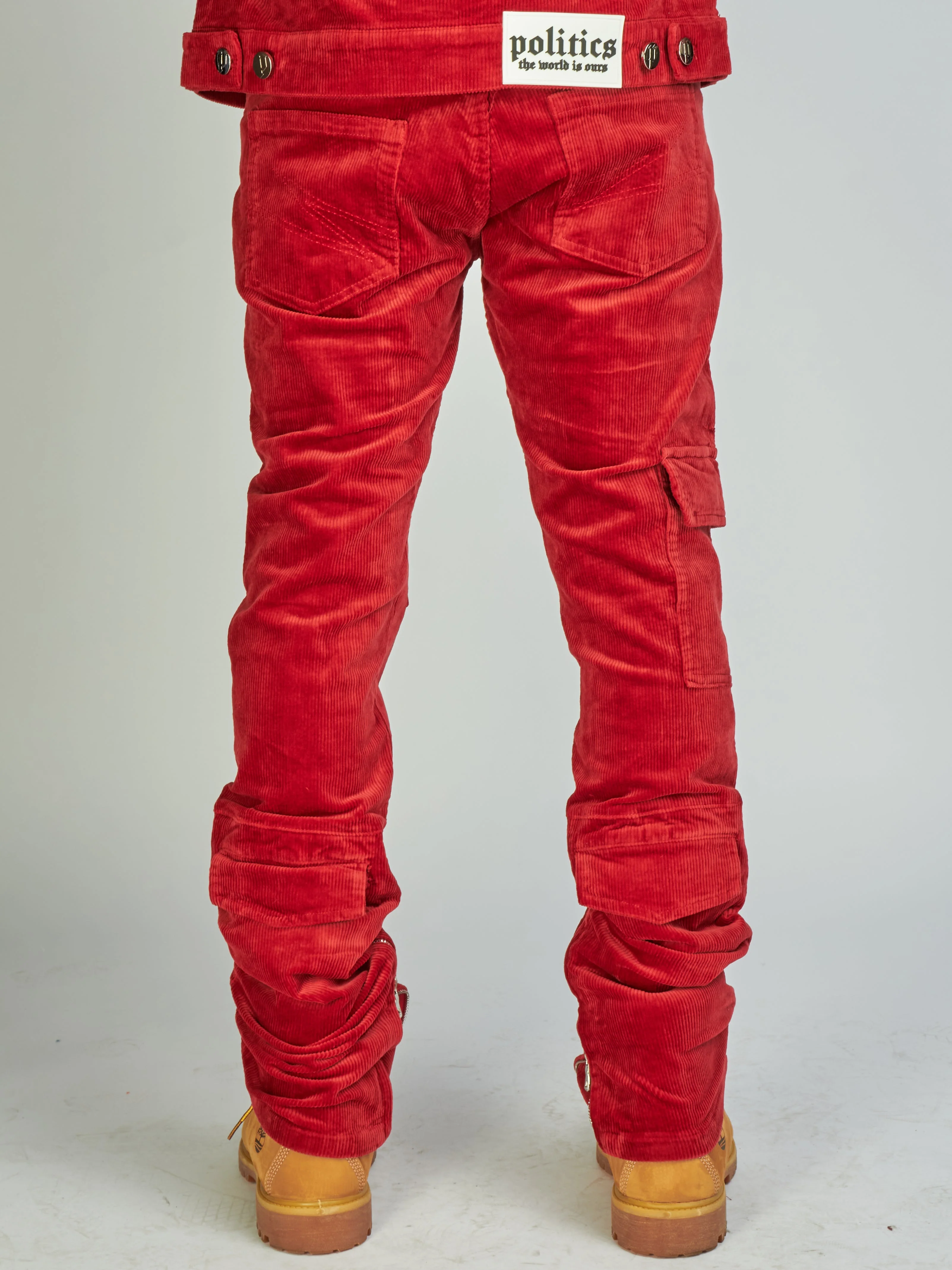 Politics Jeans - Murphy Corduroy Cargo - Red - 517 - Image 8