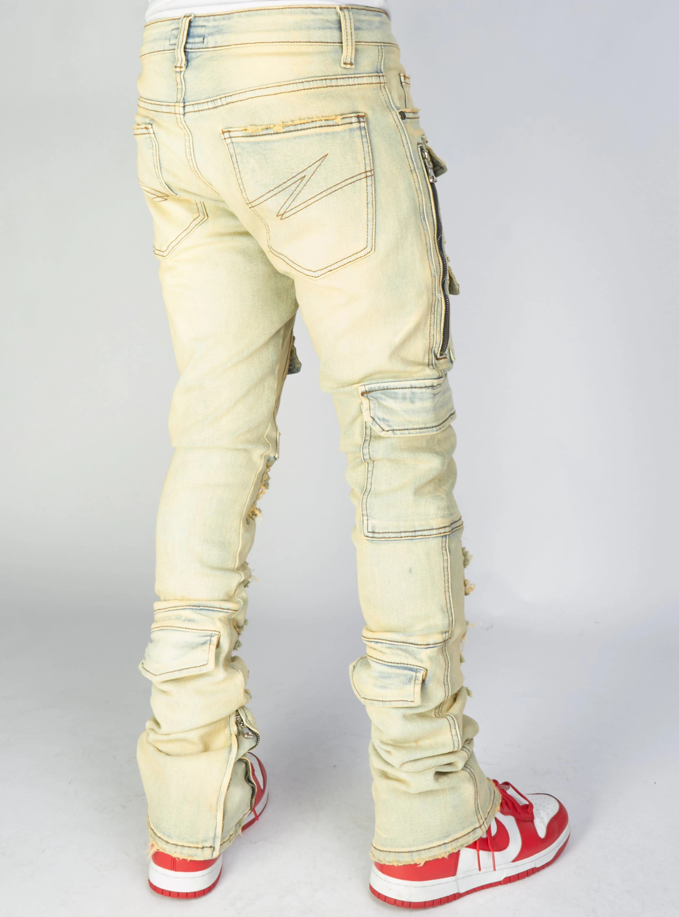 Politics Jeans - Murphy - Light Sand Blast - Skinny Stacked Cargo Zip Flare - 511 - Image 4