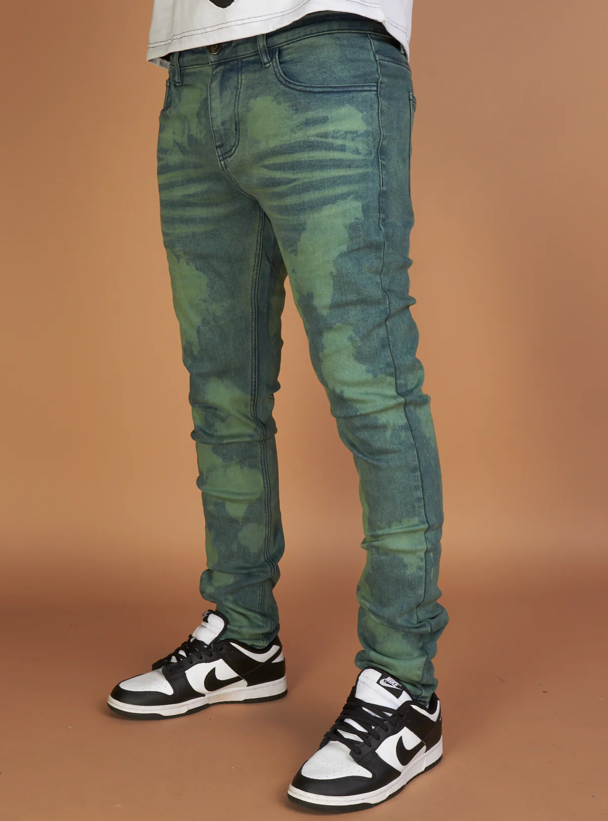 Politics Phantom Skinny Fit Jeans — Blue & Green Wash - Image 6