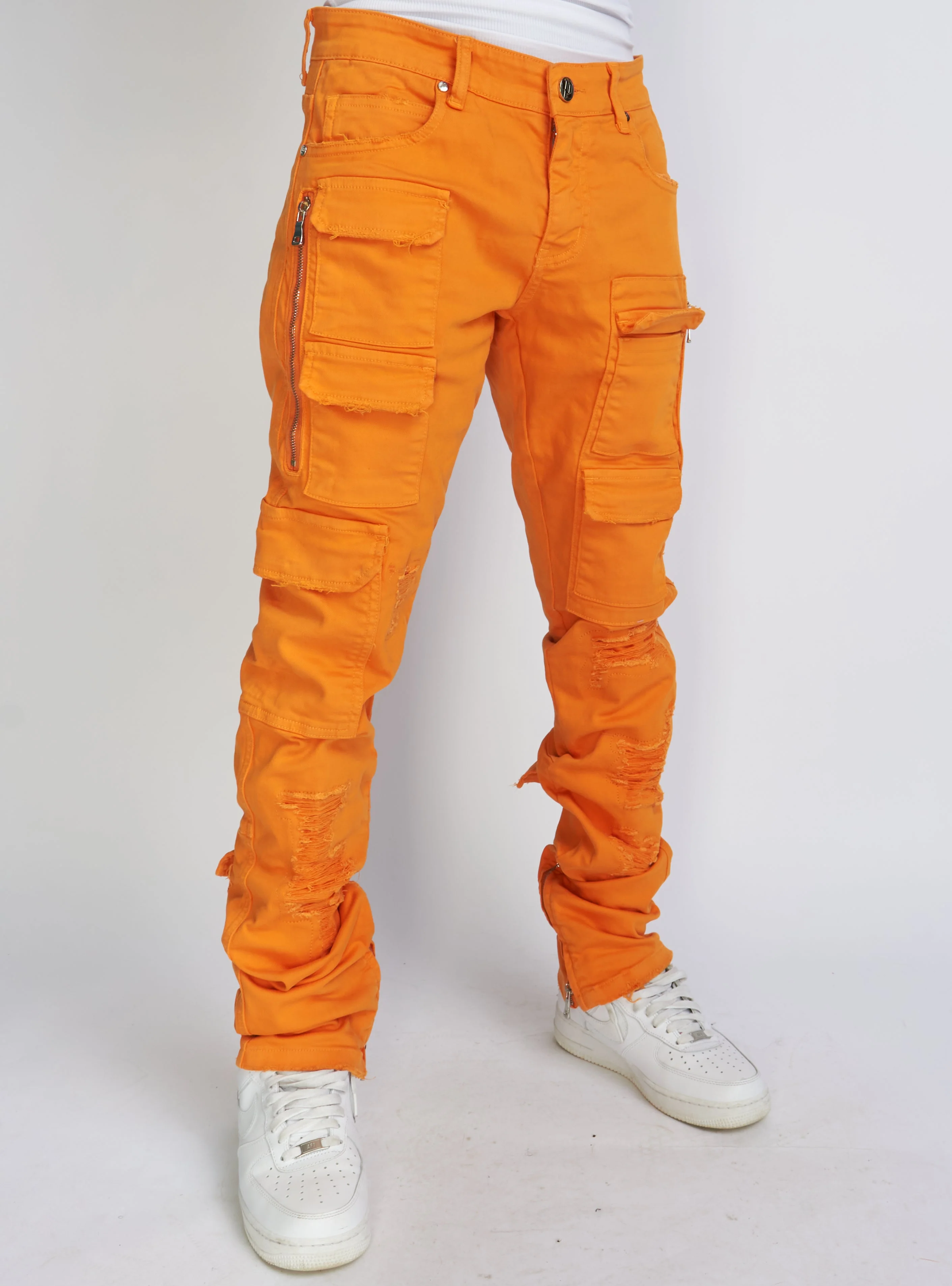Politics Jeans - Skinny Stacked Cargo - Orange - Murphy507 - Image 3