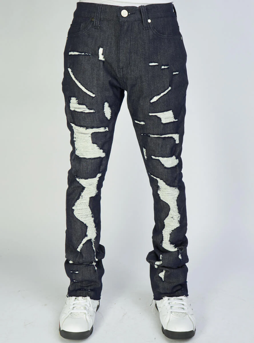 Politics Jeans - Skinny Stacked Flare Mac - Raw And White - 513 - Image 2