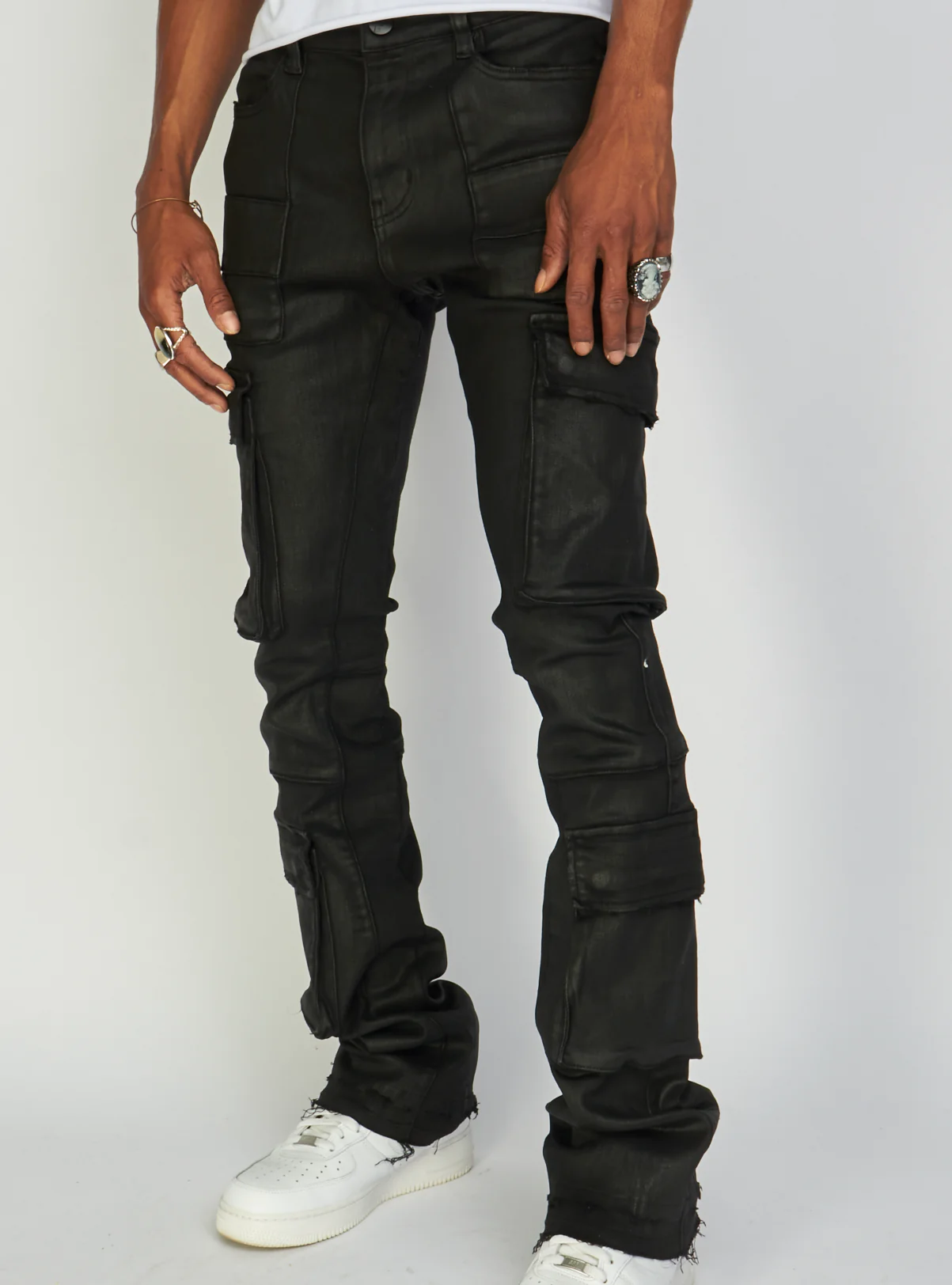 Politics Jeans - Stacked Cargo Flare - Otto - Black Wax - 506 - Image 2
