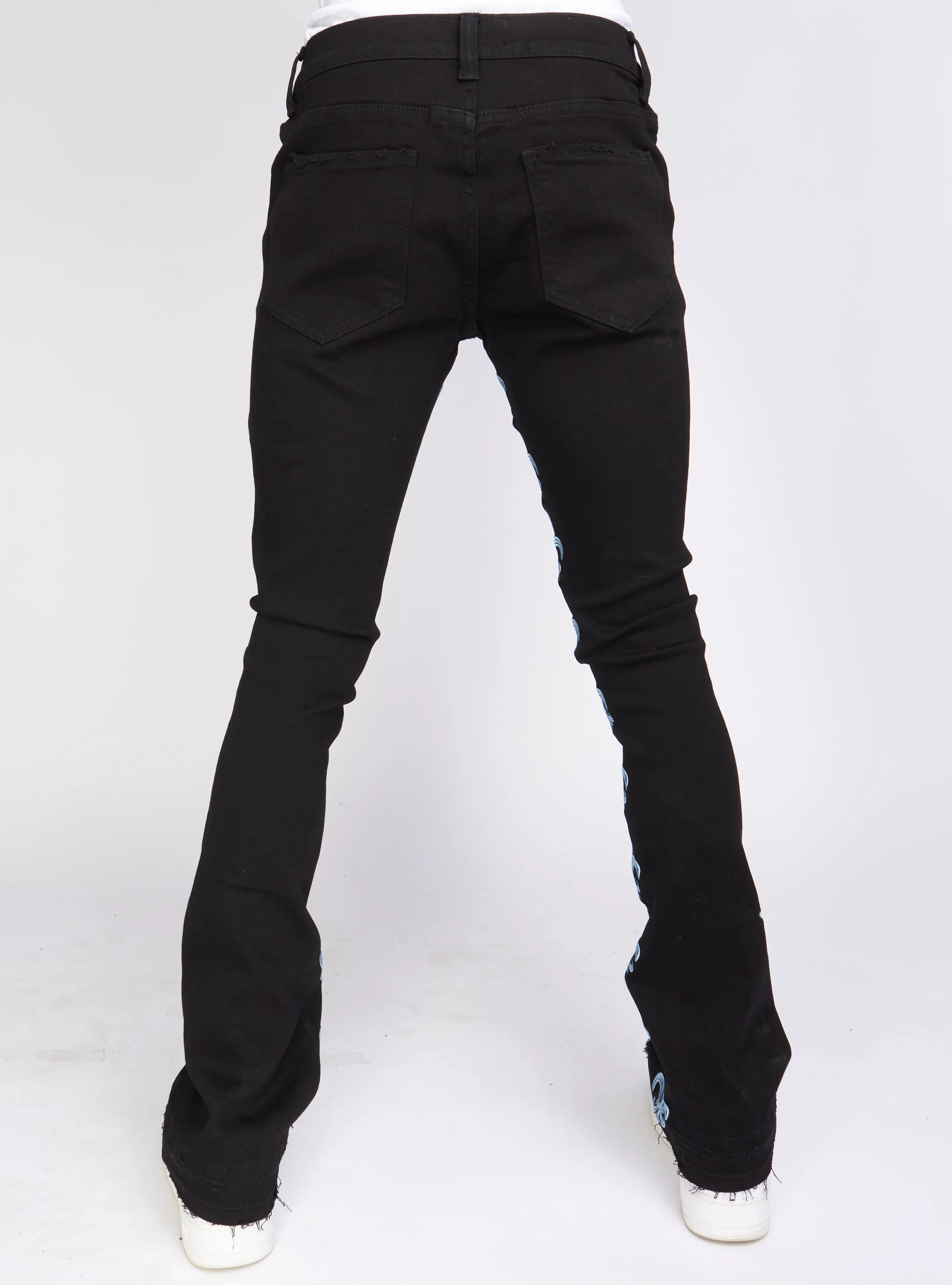 Politics Jeans - Stacked Embroidery - Black and Blue - Barkley506 - Image 2