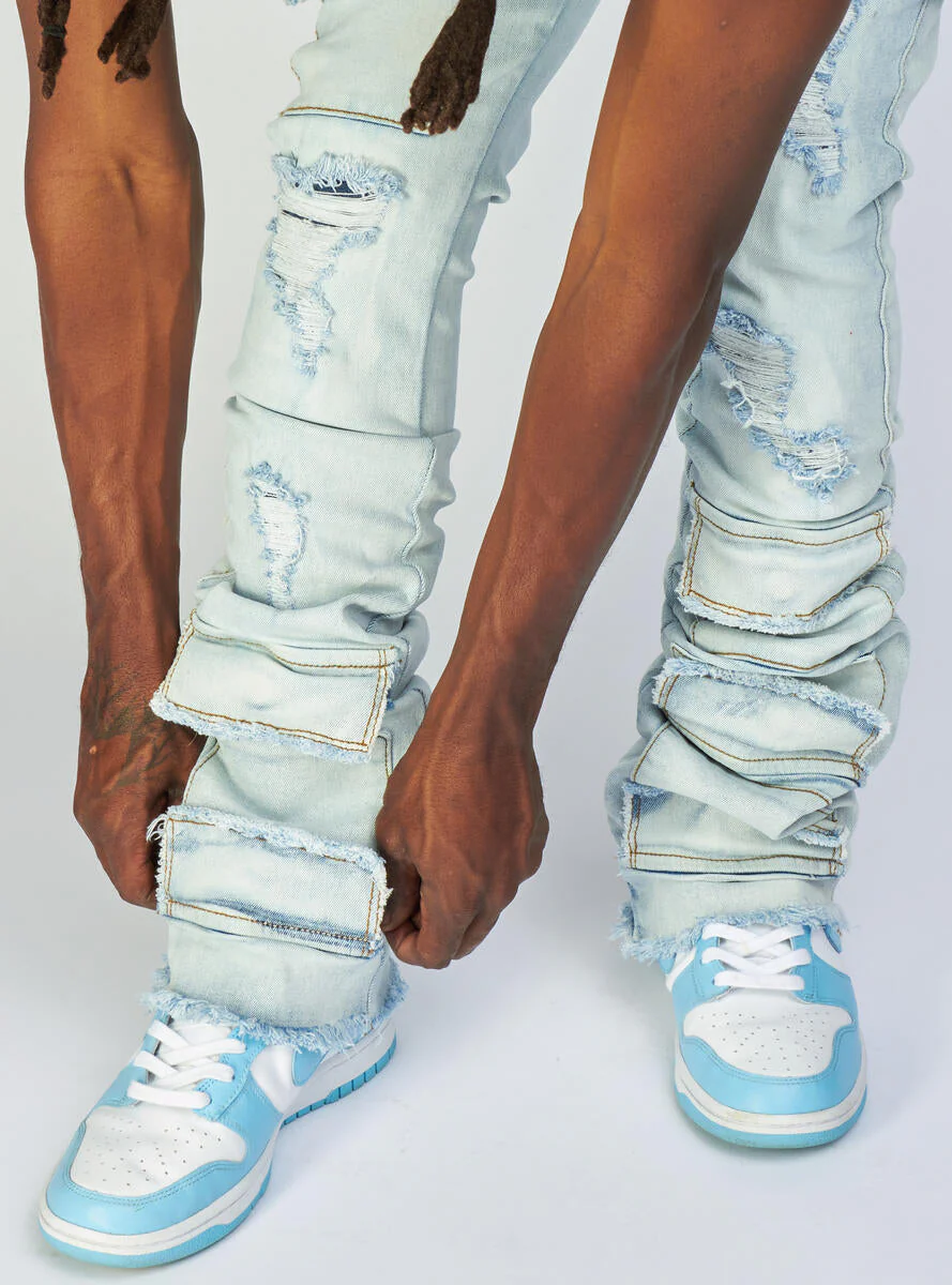 Politics Jeans - Super Stacked Cargo - Light Blue - Marcel513 - Image 4