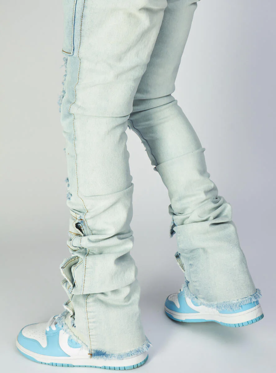 Politics Jeans - Super Stacked Cargo - Light Blue - Marcel513 - Image 5
