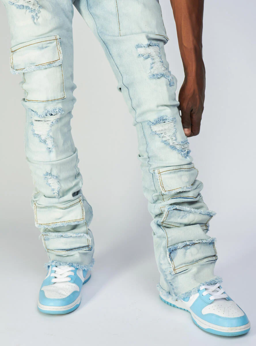 Politics Jeans - Super Stacked Cargo - Light Blue - Marcel513 - Image 6