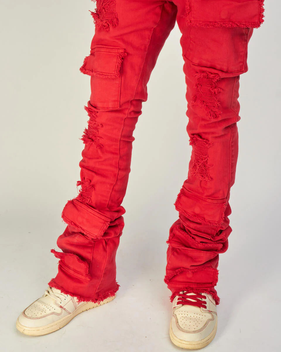 Politics Jeans - Super Stacked Cargo - Red - Marcel515 - Image 4