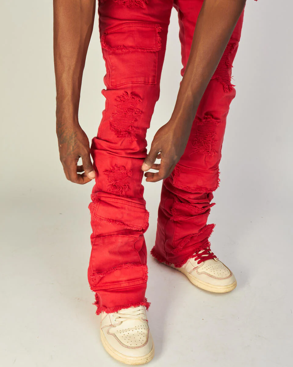 Politics Jeans - Super Stacked Cargo - Red - Marcel515 - Image 5