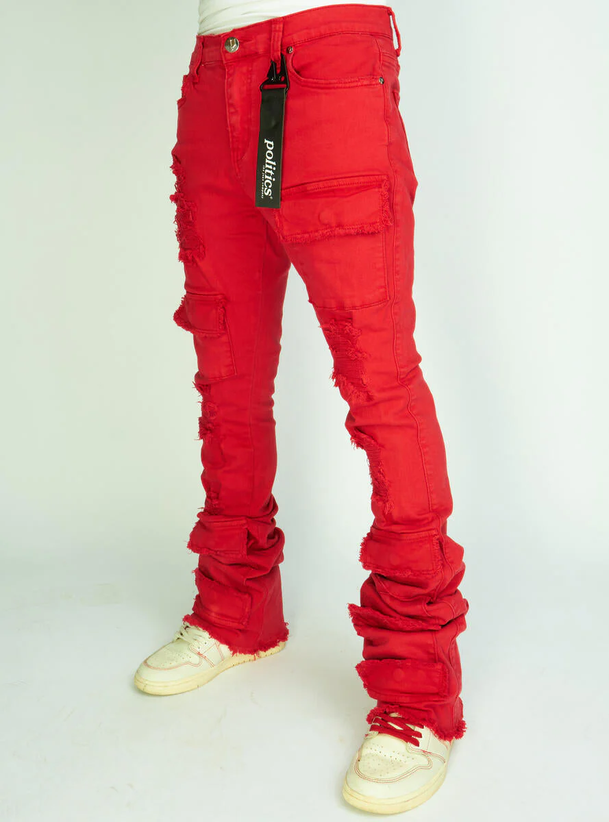 Politics Jeans - Super Stacked Cargo - Red - Marcel515 - Image 6