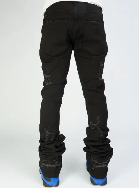 Politics Jeans - Super Stacked Skinny Flare 38" Inseam - Scott - Jett Black - 504 - Image 3