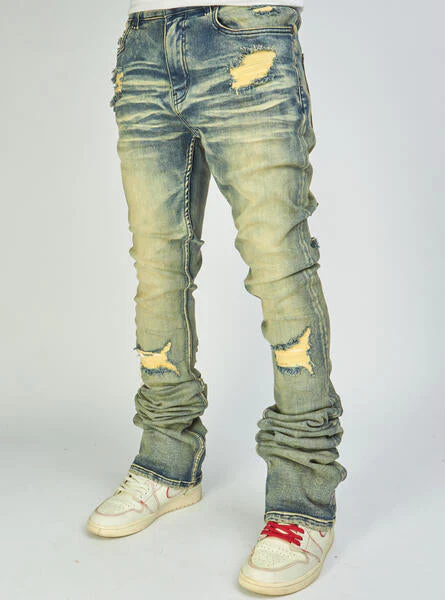 Politics Jeans - Super Stacked Skinny Flare 38" Inseam - Scott - Vintage Wash - 501 - Image 2