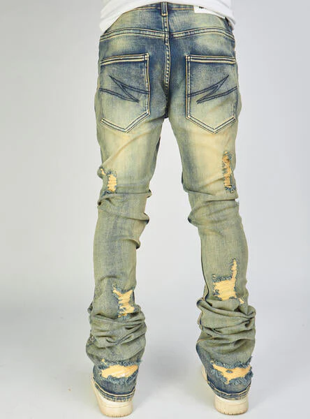 Politics Jeans - Super Stacked Skinny Flare 38" Inseam - Scott - Vintage Wash - 501 - Image 3