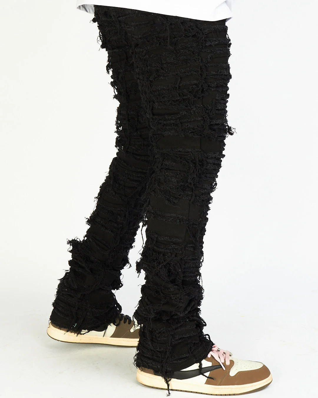 Politics Jeans - Thrashed Distressed Denim  - Black - Debris 508 - Image 3
