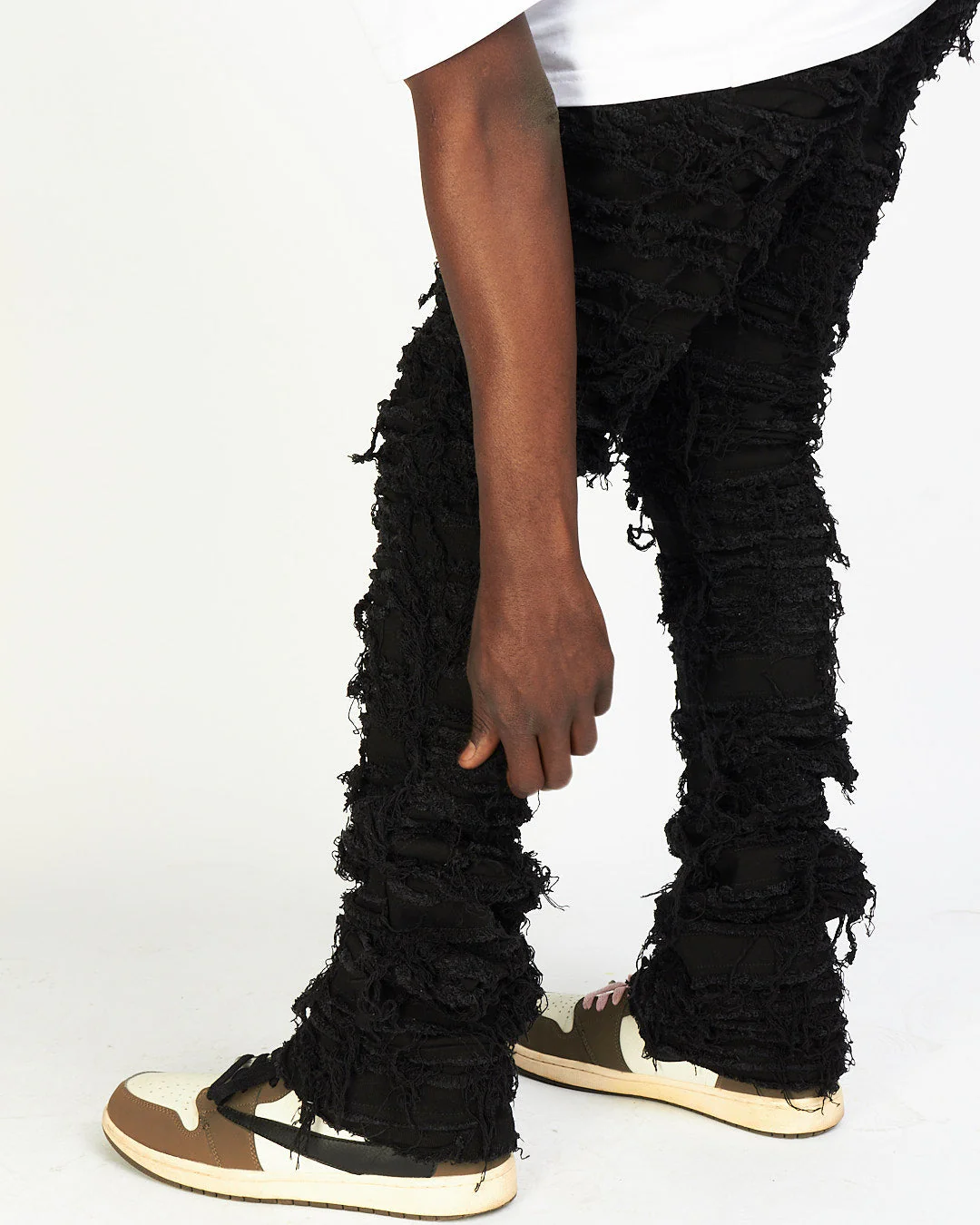Politics Jeans - Thrashed Distressed Denim  - Black - Debris 508 - Image 4