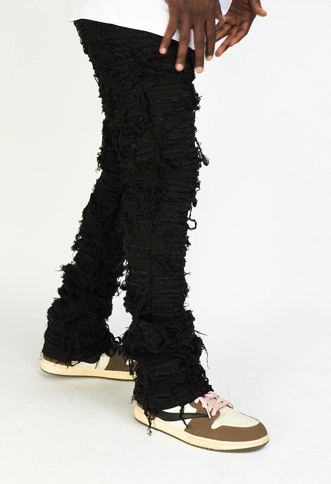 Politics Jeans - Thrashed Distressed Denim  - Black - Debris 508 - Image 5