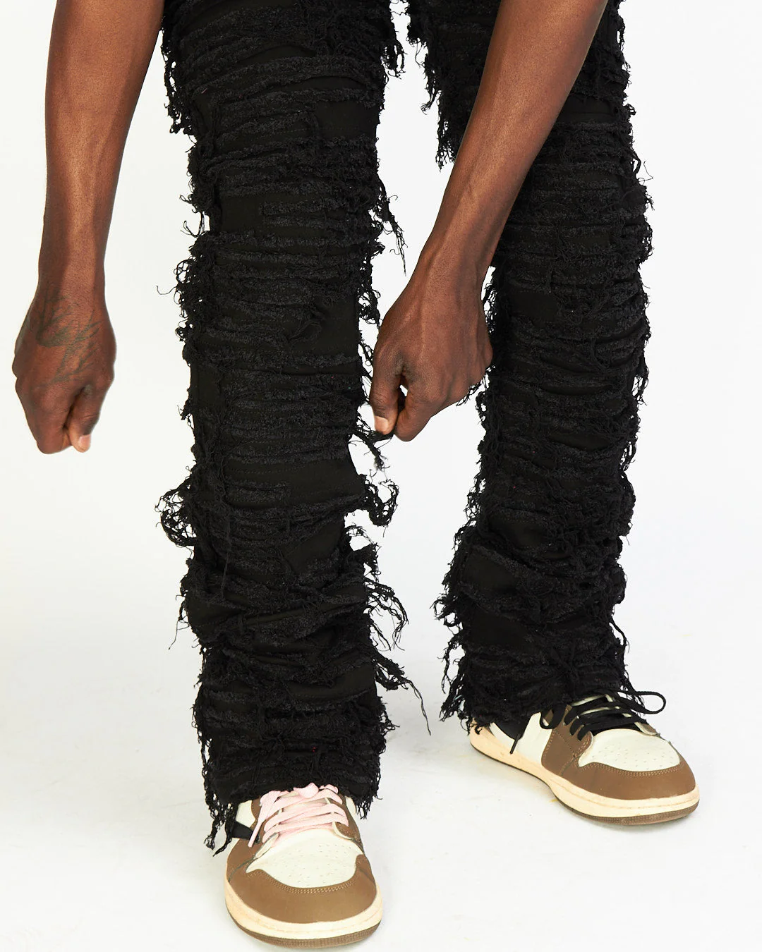 Politics Jeans - Thrashed Distressed Denim  - Black - Debris 508 - Image 7