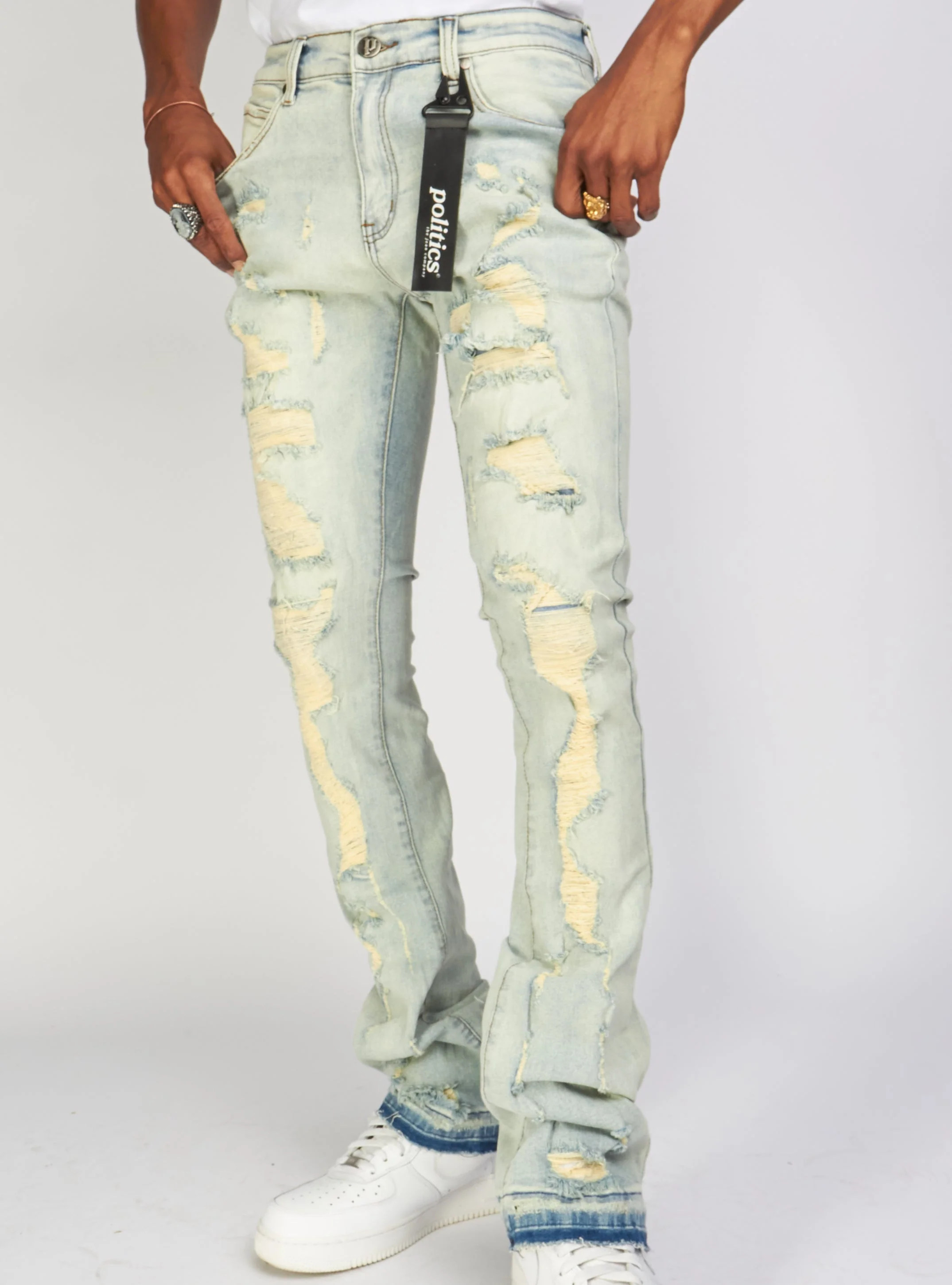 Politics Jeans - Uzi - Light Vintage Blue - 505 - Image 4