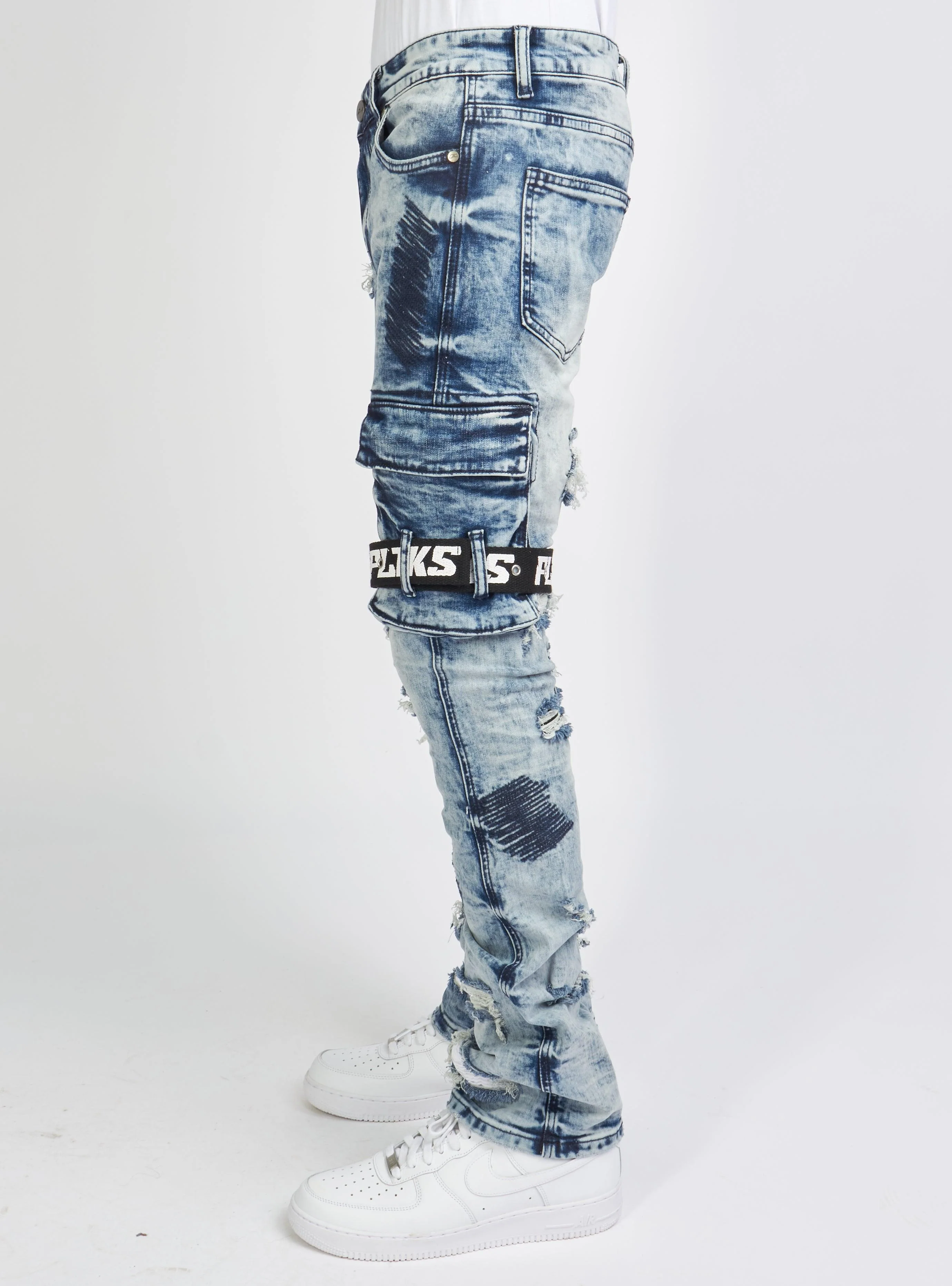 Politics Jeans - Wooden Denim Stacked Flare - Blue Wash - POLDWOODEN103 - Image 4
