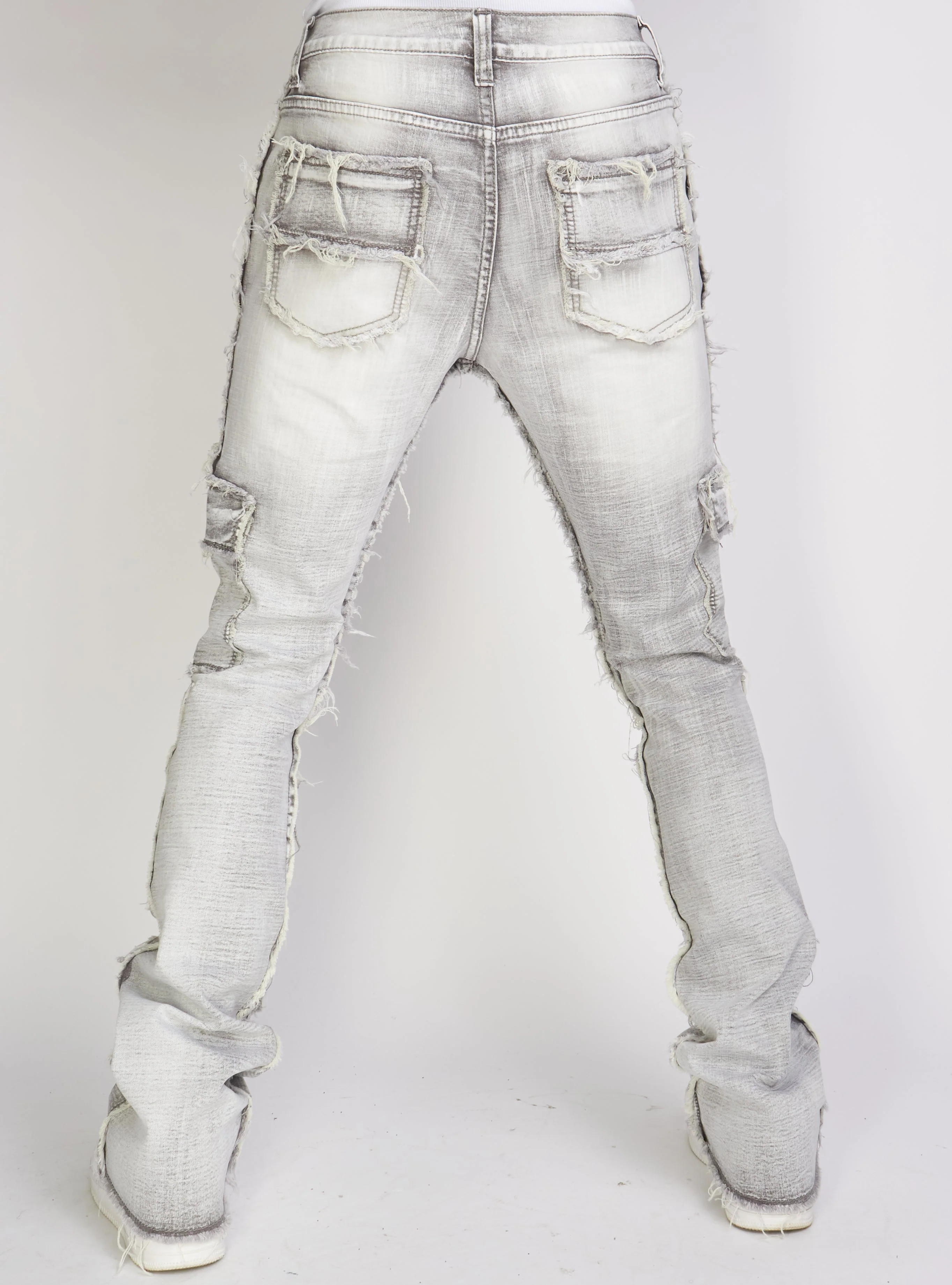 Politics Jeans - Worthy - Grey Wash- Stacked Frayed Cargo - 501 - Image 6