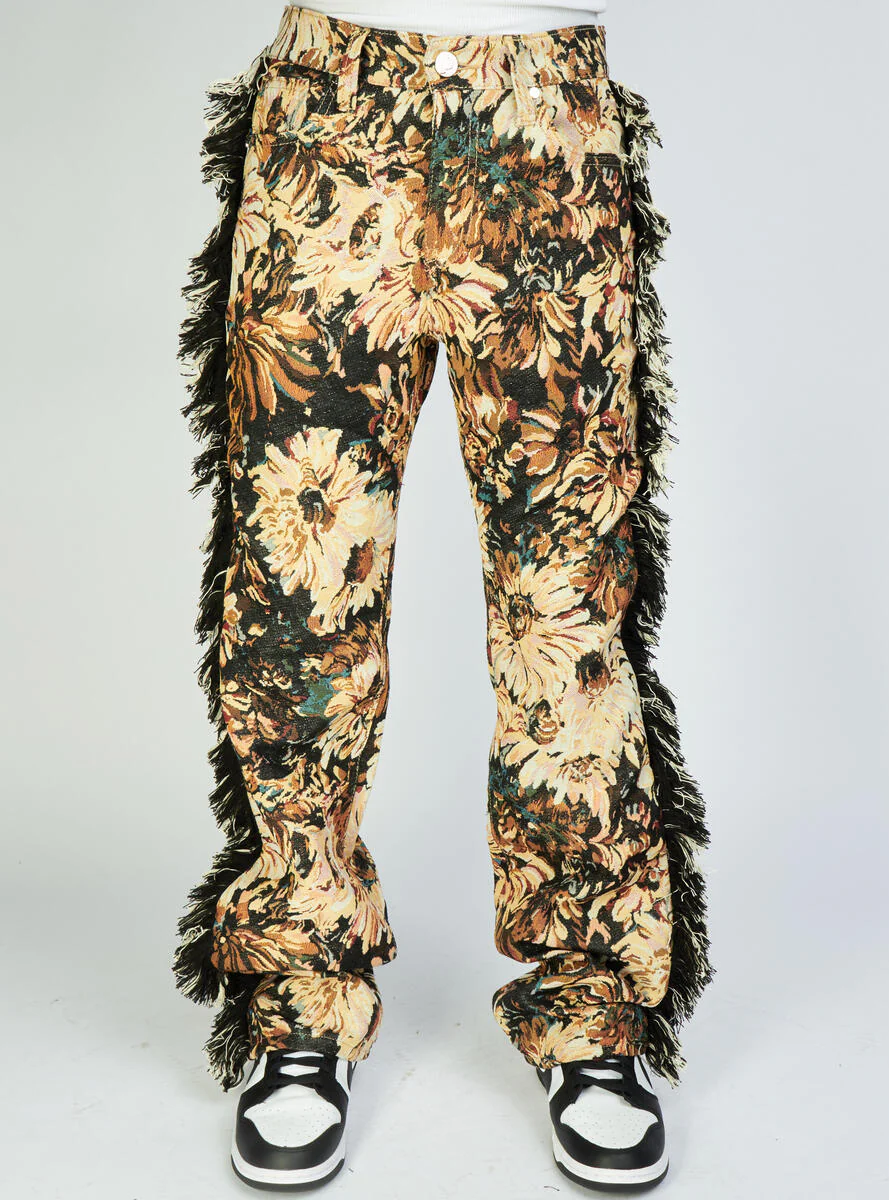 Politics Jeans - Woven Stacked With Frey - Tan Jacquard - Donovan 503