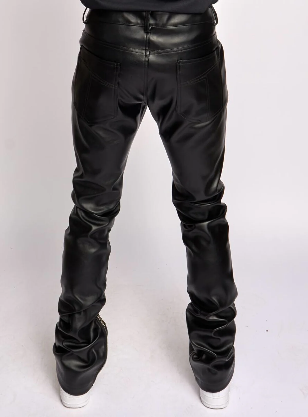Politics Pants - Endacott - Stacked PU Leather - Black - 552 - Image 3