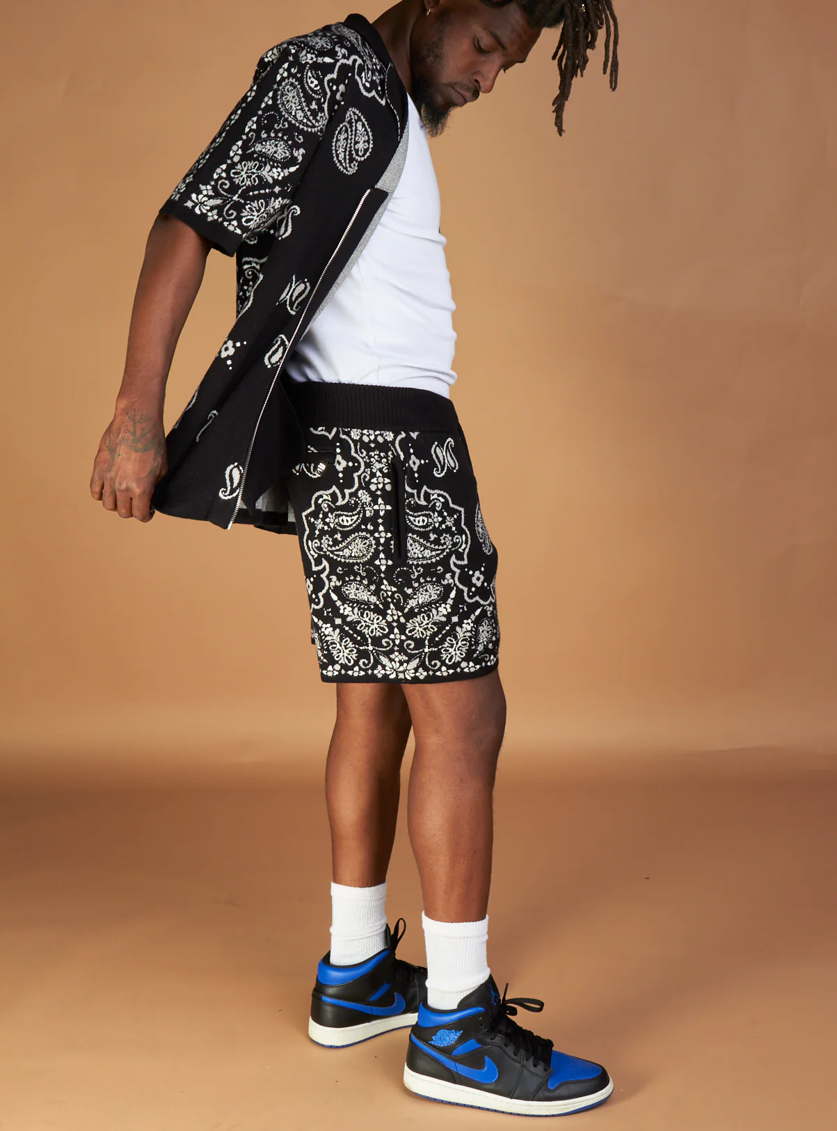 Politics Short Set - Paisley - Black - 642 - Image 3