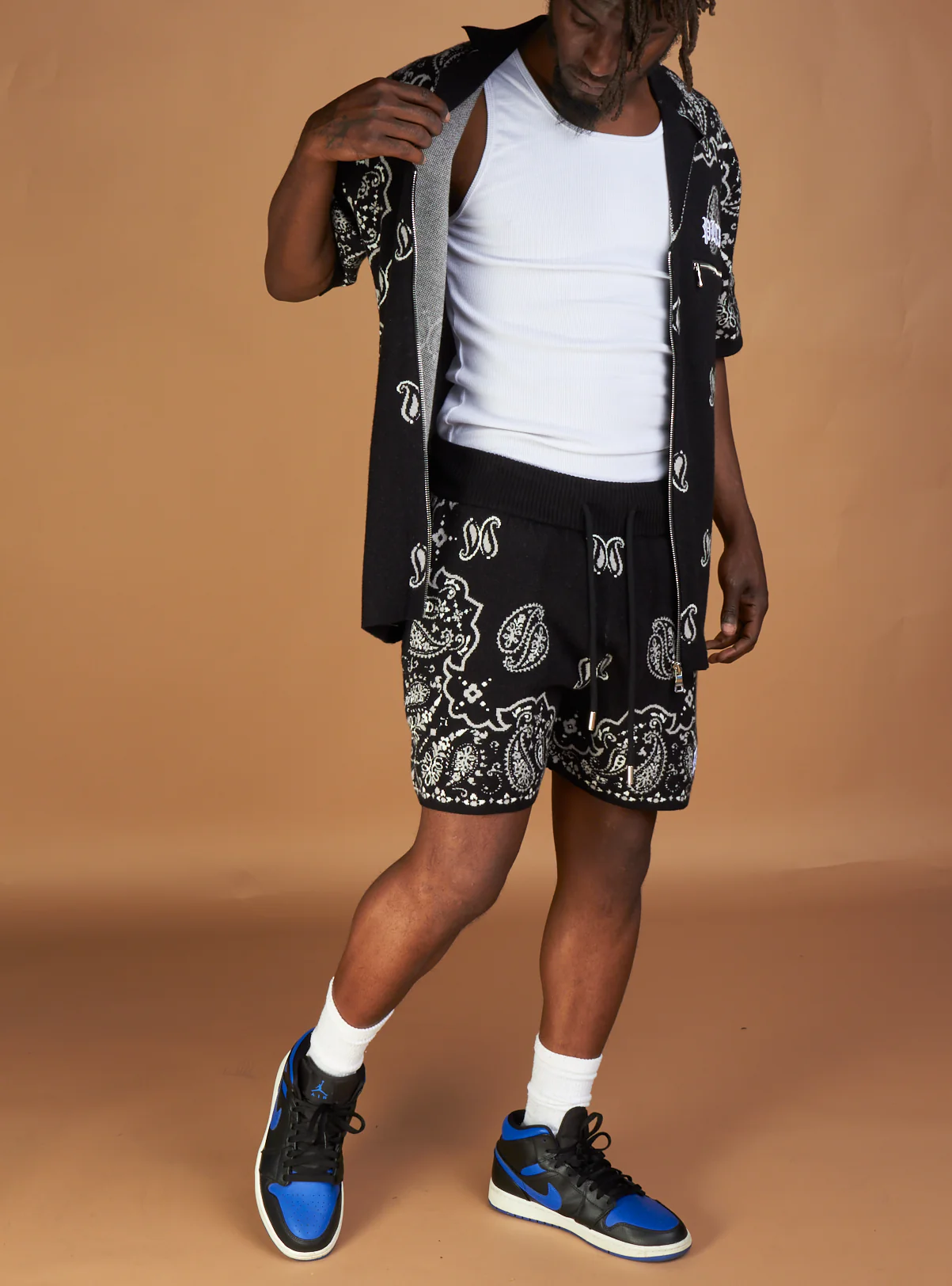 Politics Short Set - Paisley - Black - 642 - Image 4