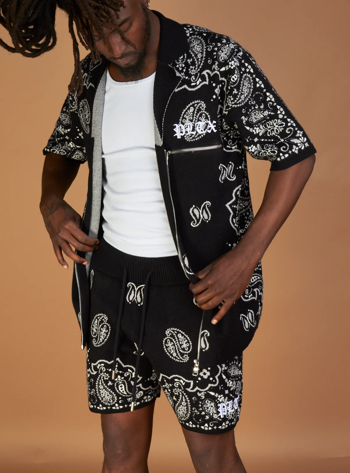 Politics Short Set - Paisley - Black - 642 - Image 5