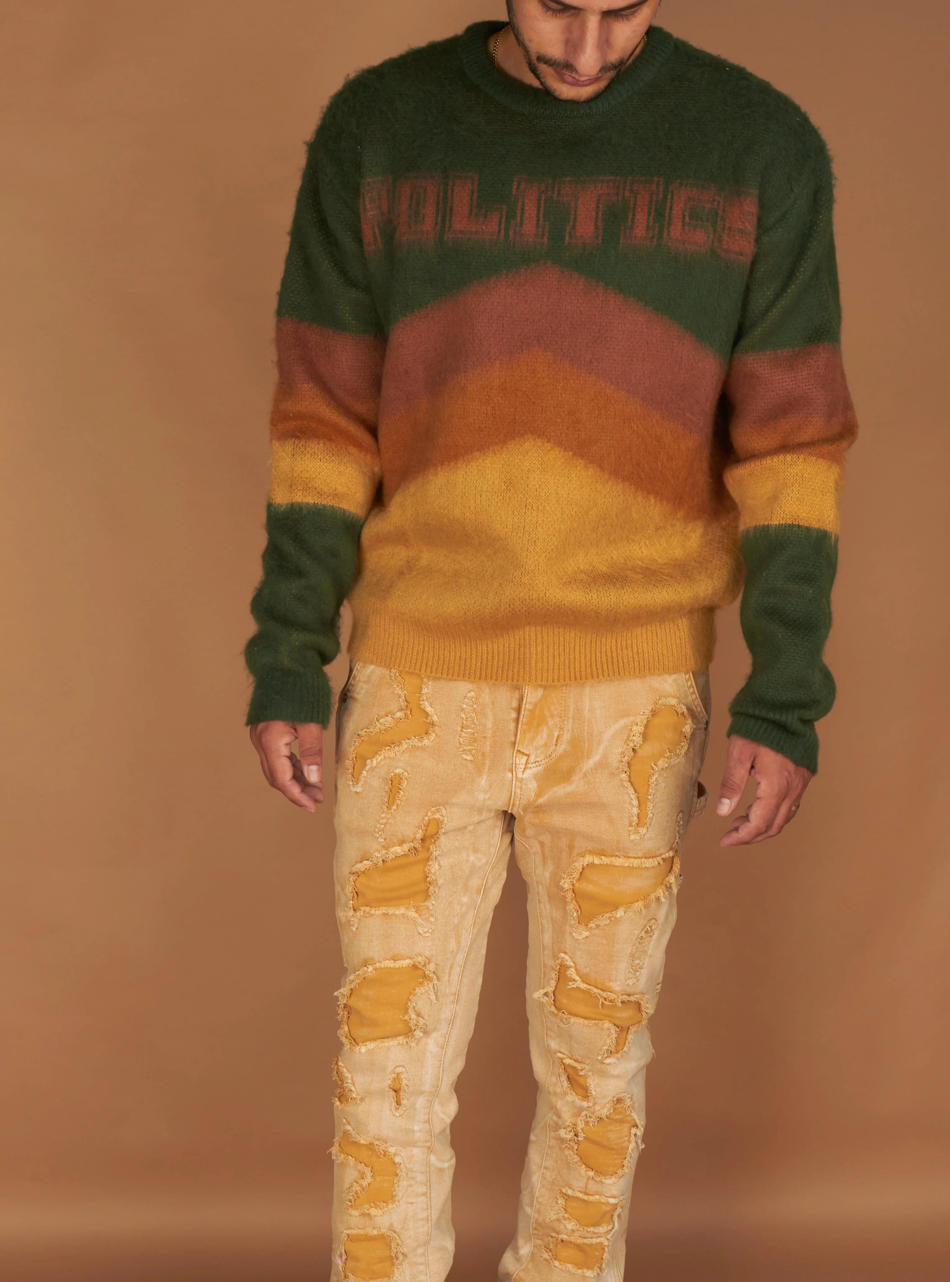 Politics Babe Sweater — Green & Brown - Image 5
