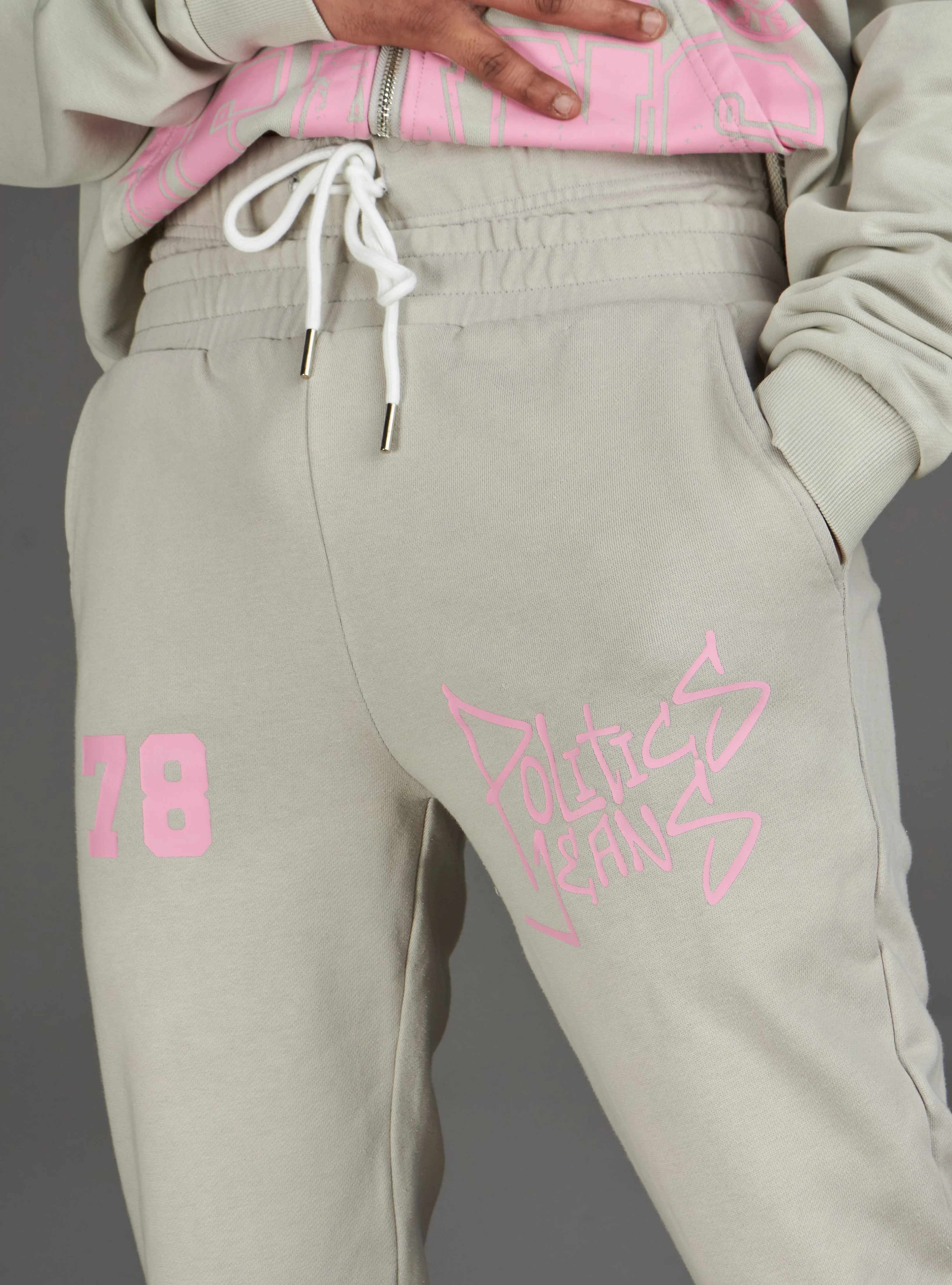 Politics Sweatpants - Ban - Grey - 023 - Image 3