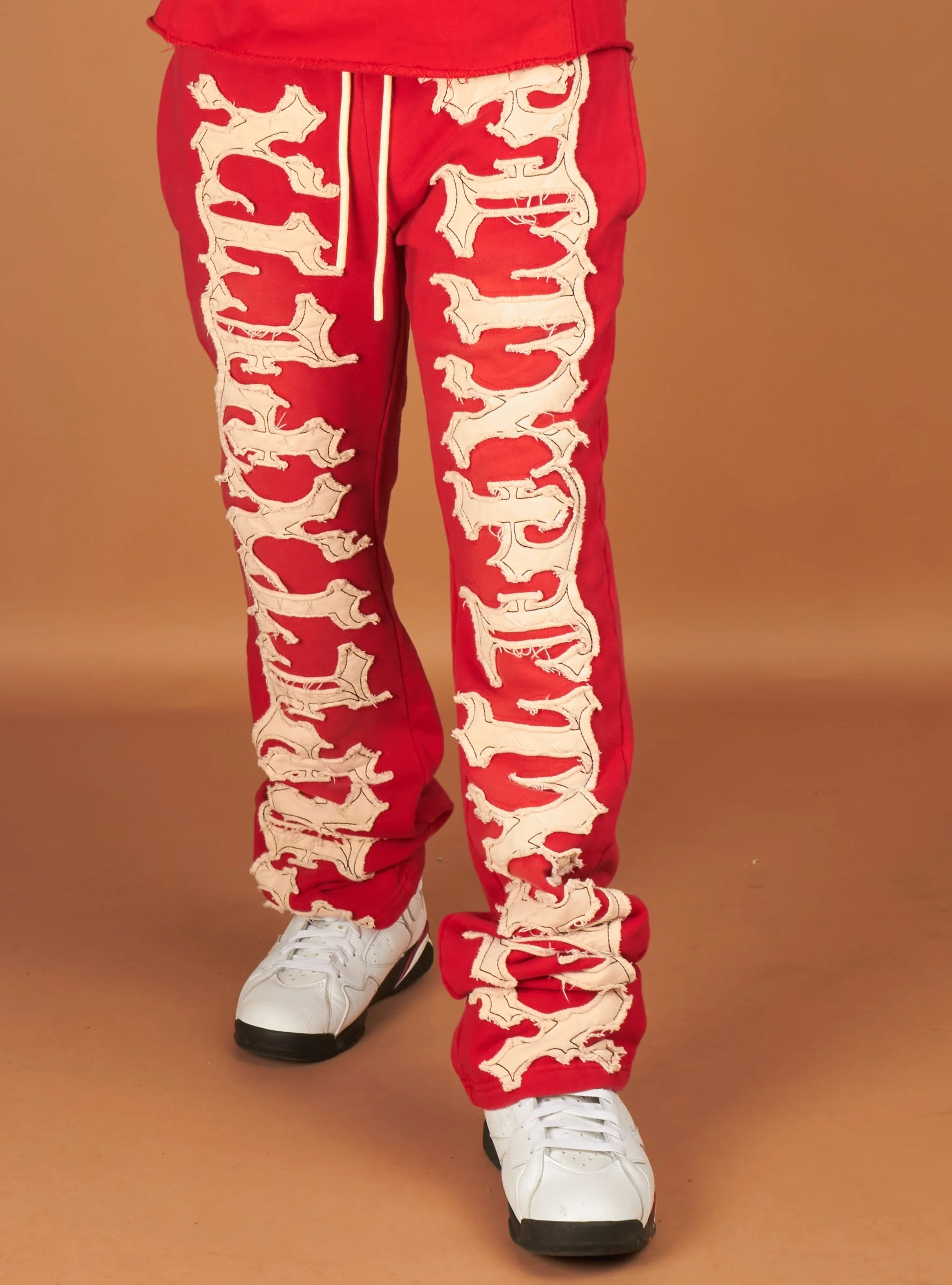Politics Sweatpants - Hale - Red and Cream - 401 - Image 4