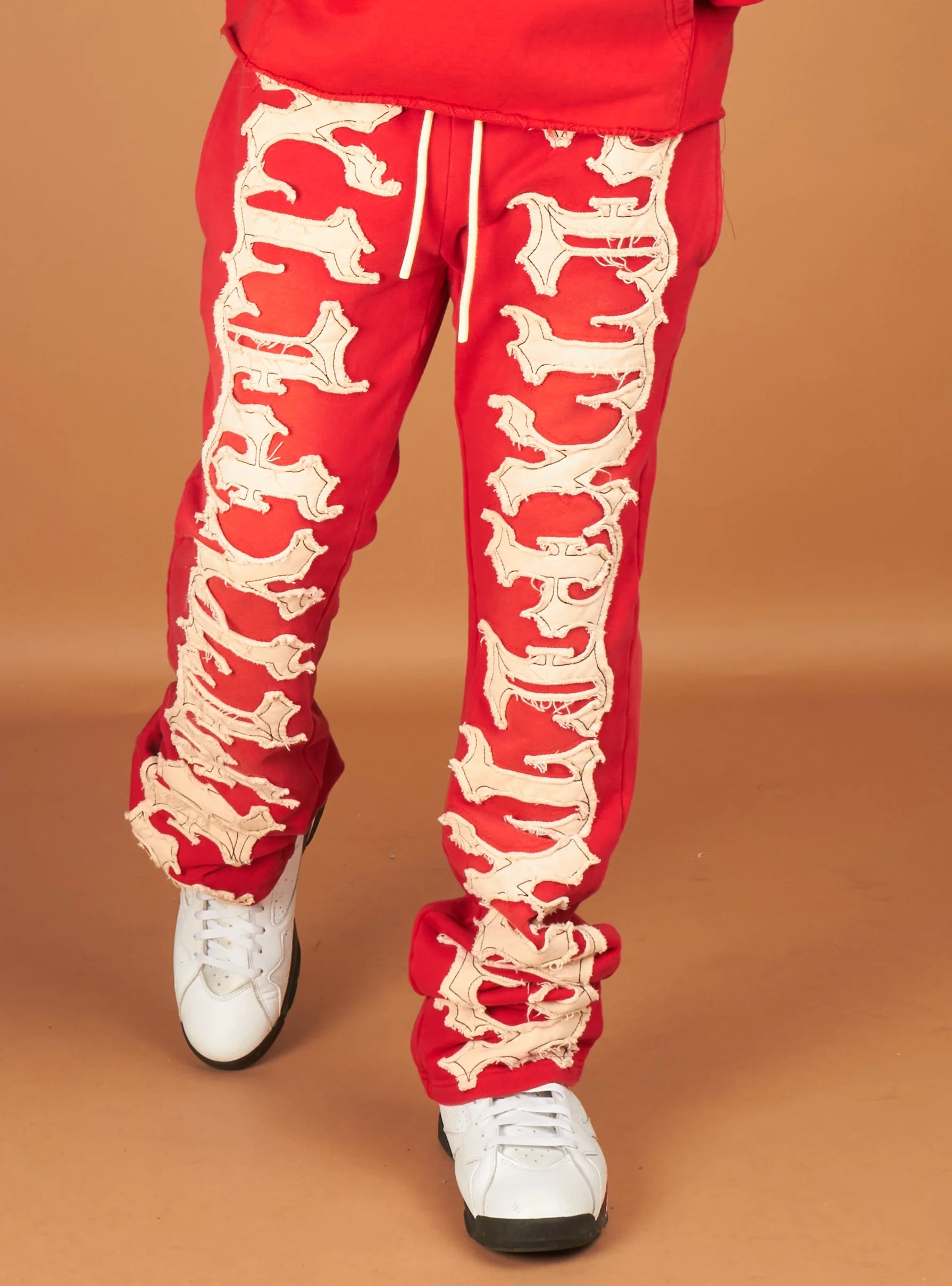 Politics Sweatpants - Hale - Red and Cream - 401 - Image 5