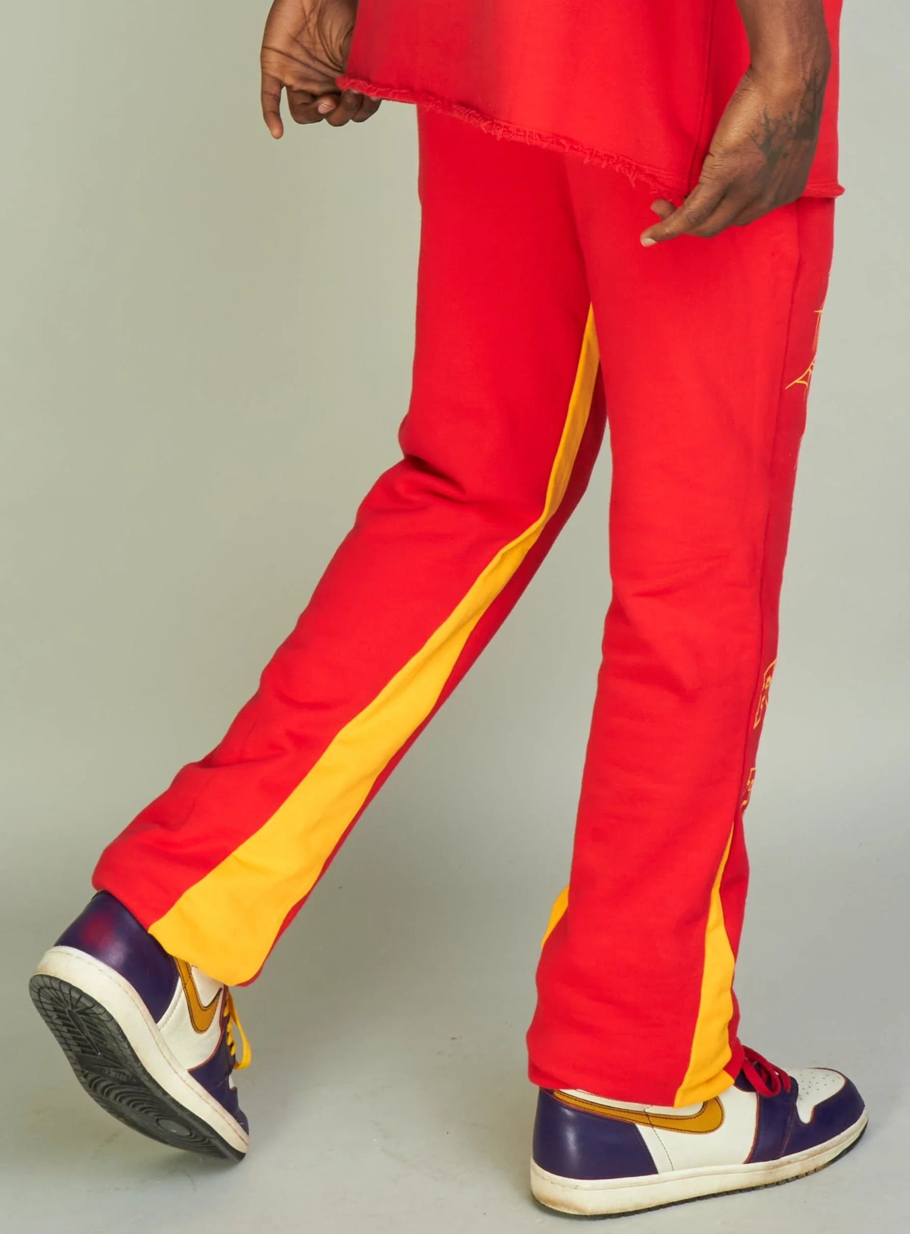Politics Isaacs Sweatpants — Red & Orange - Image 4