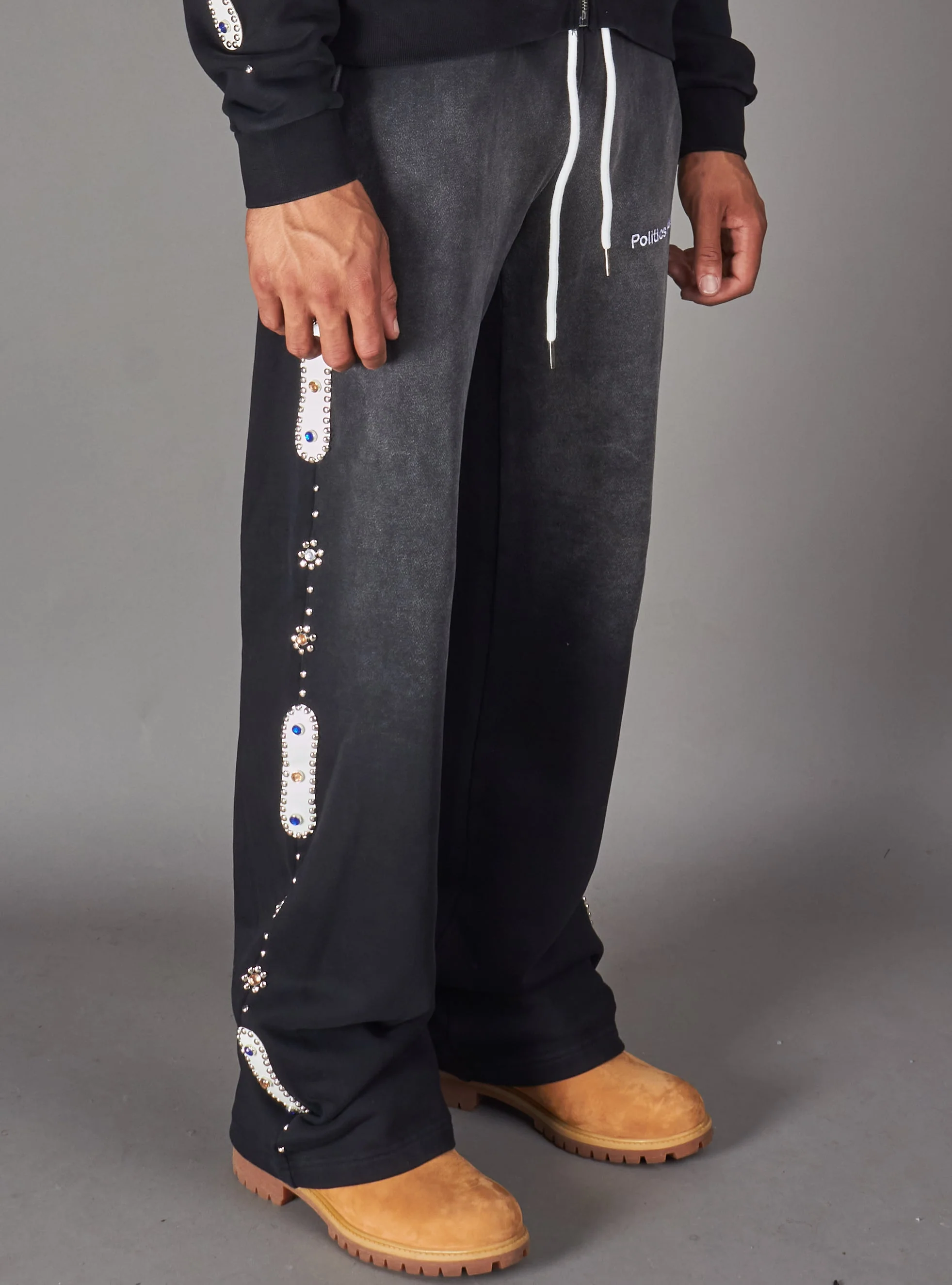 Politics Sweatpants - Kaida - Black - HOL-39 - Image 2