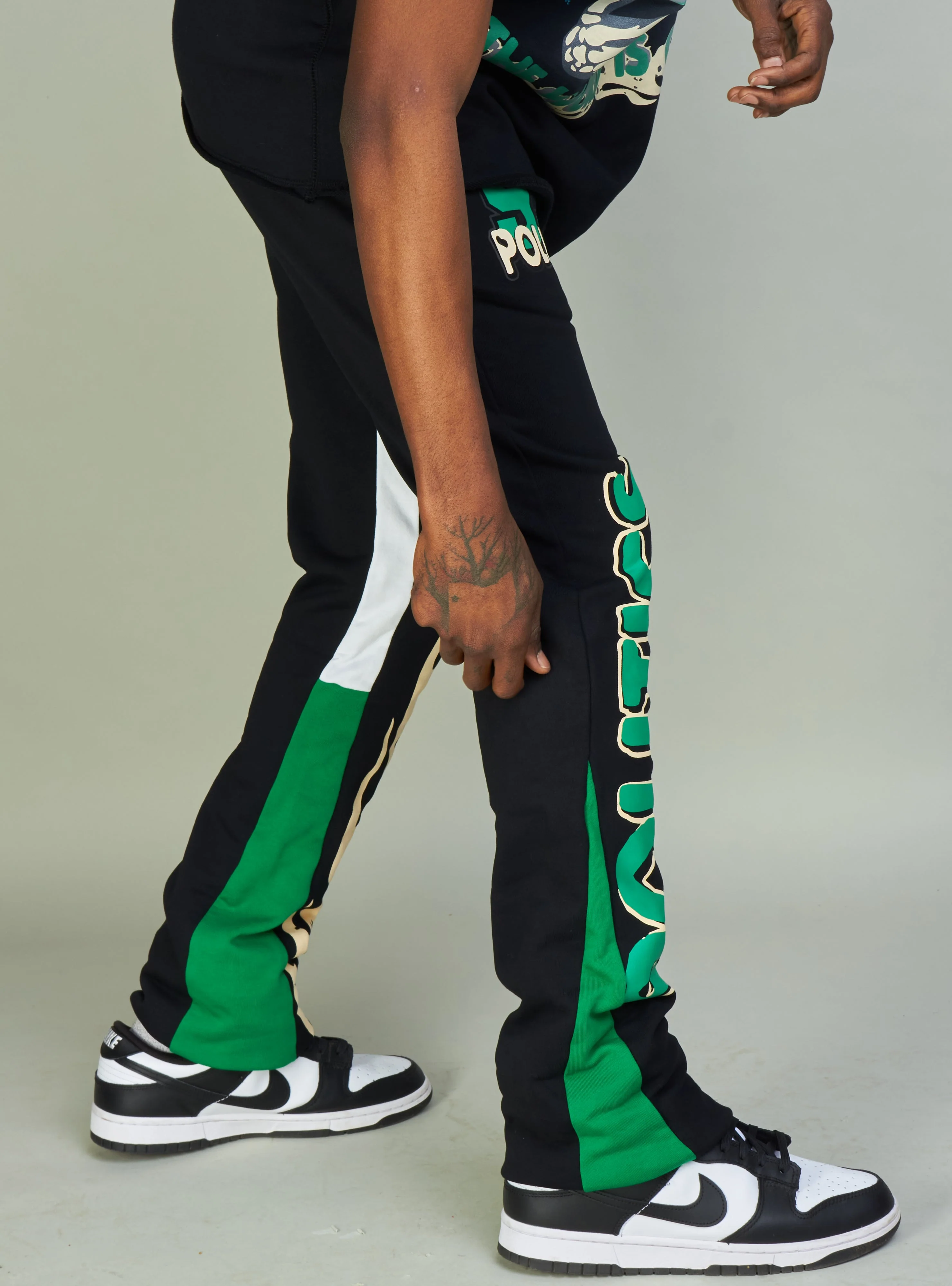 Politics Sweatpants - Stockten - Black, Green And Tan - 701 - Image 3