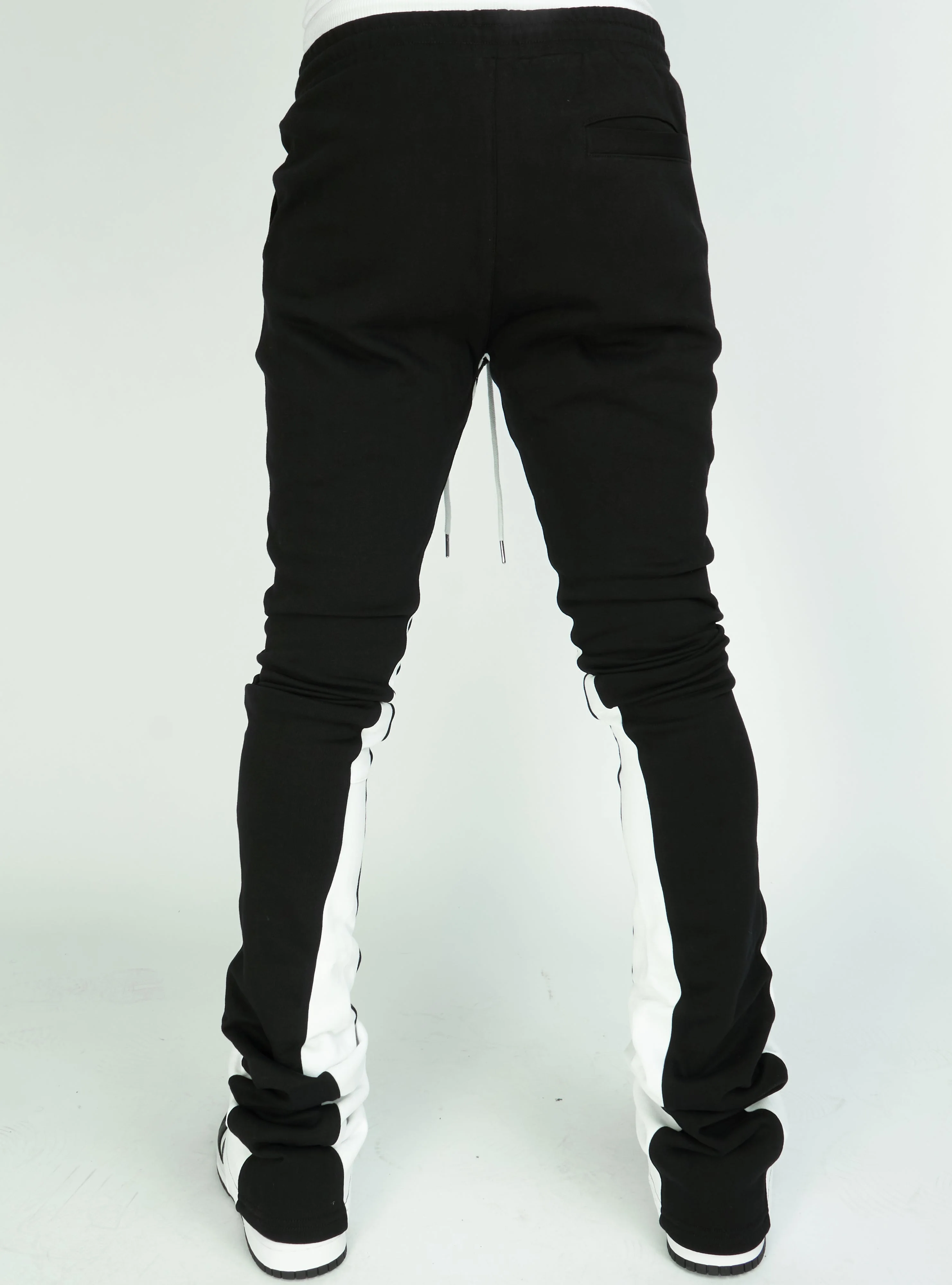 Politics Sweatpants - Super Stacked Sweatpants - Black And White - Foster703 - Image 3