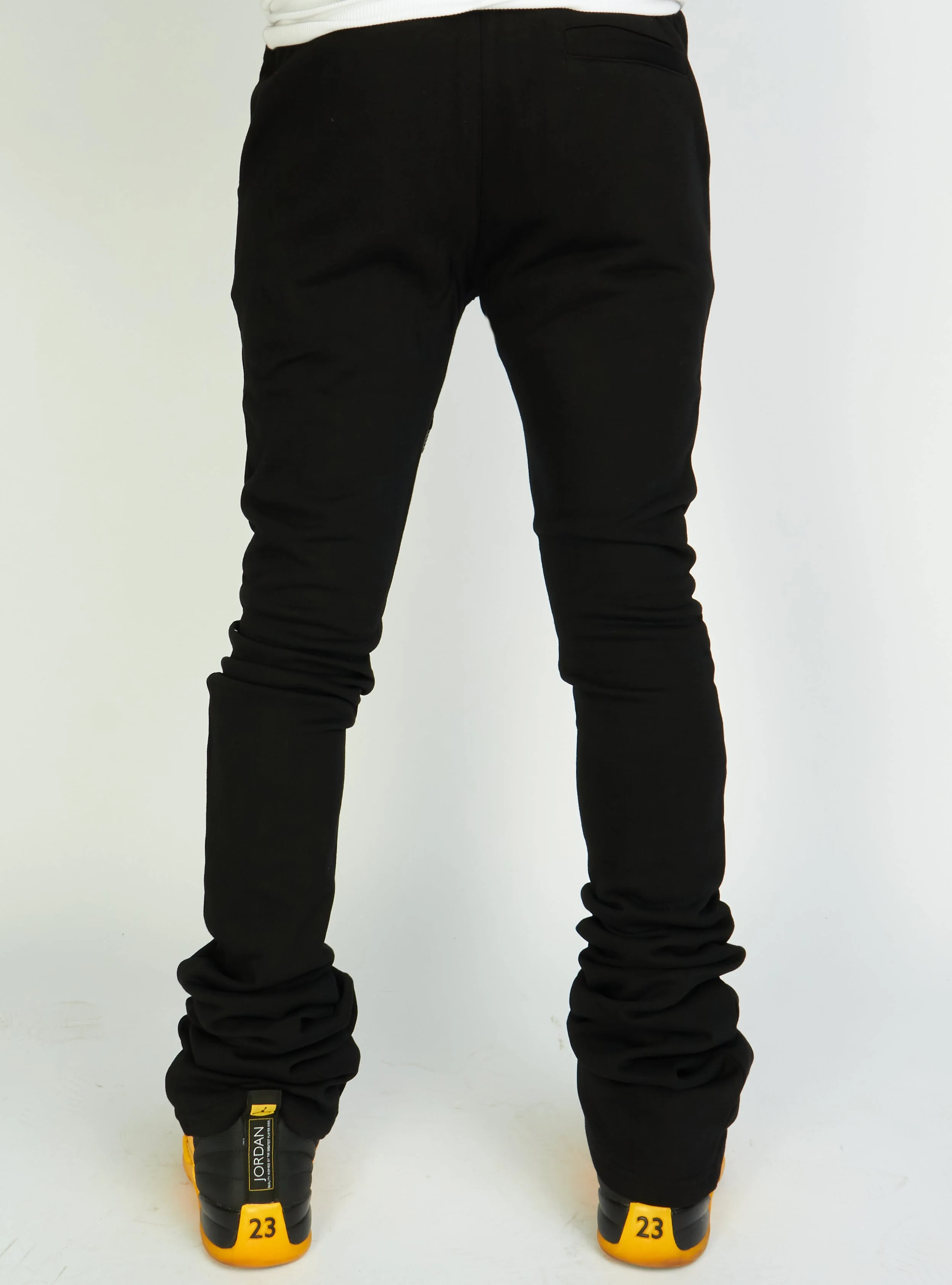 Politics Sweatpants - Super Stacked Sweatpants - Black - Foster708 - Image 3