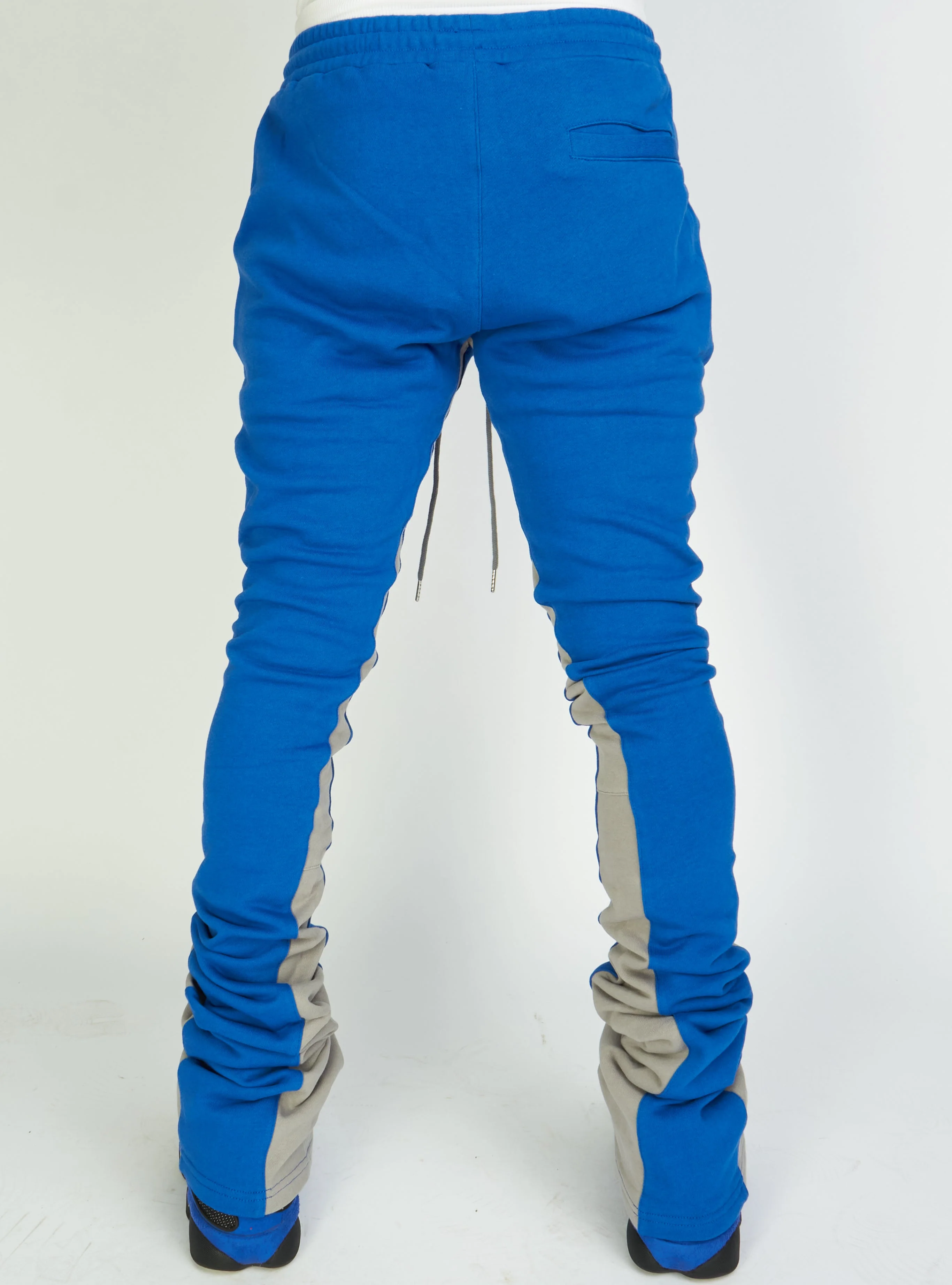 Politics Sweatpants - Super Stacked Sweatpants - Blue And Grey - Foster705 - Image 3