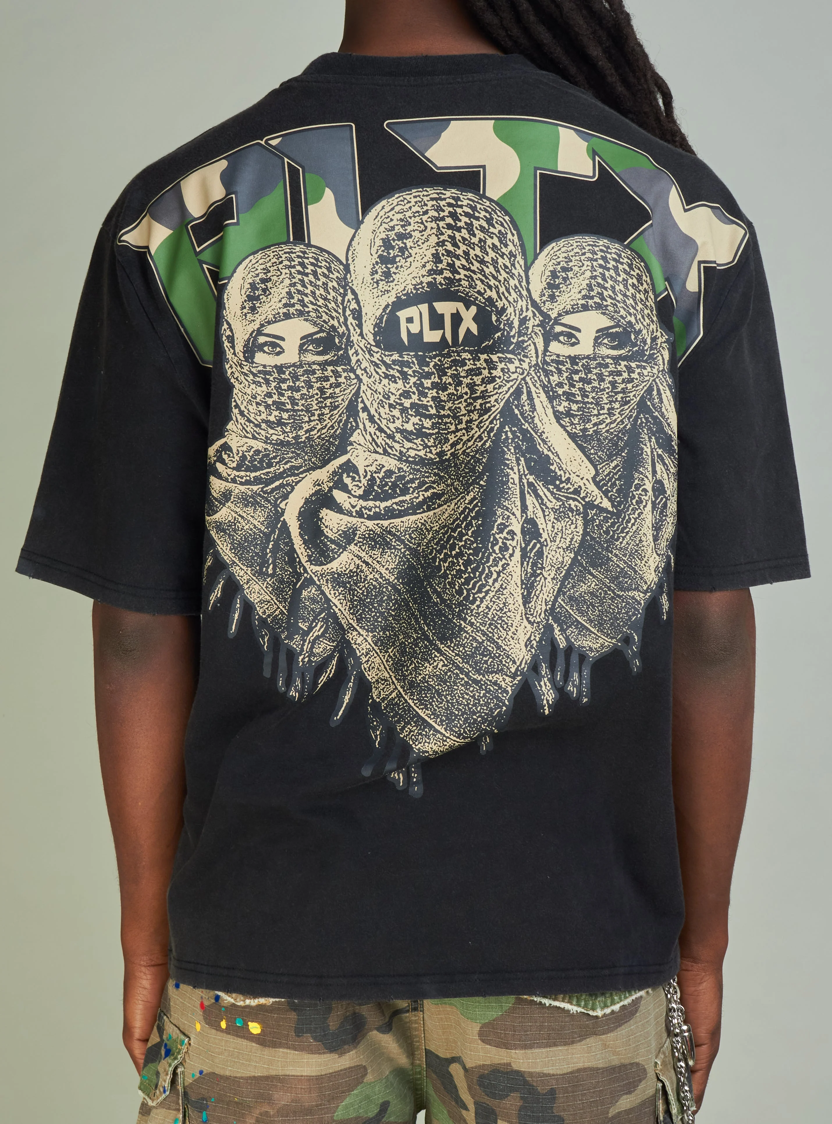 Politics T-Shirt - Mott - Black And Camo - 908 - Image 3