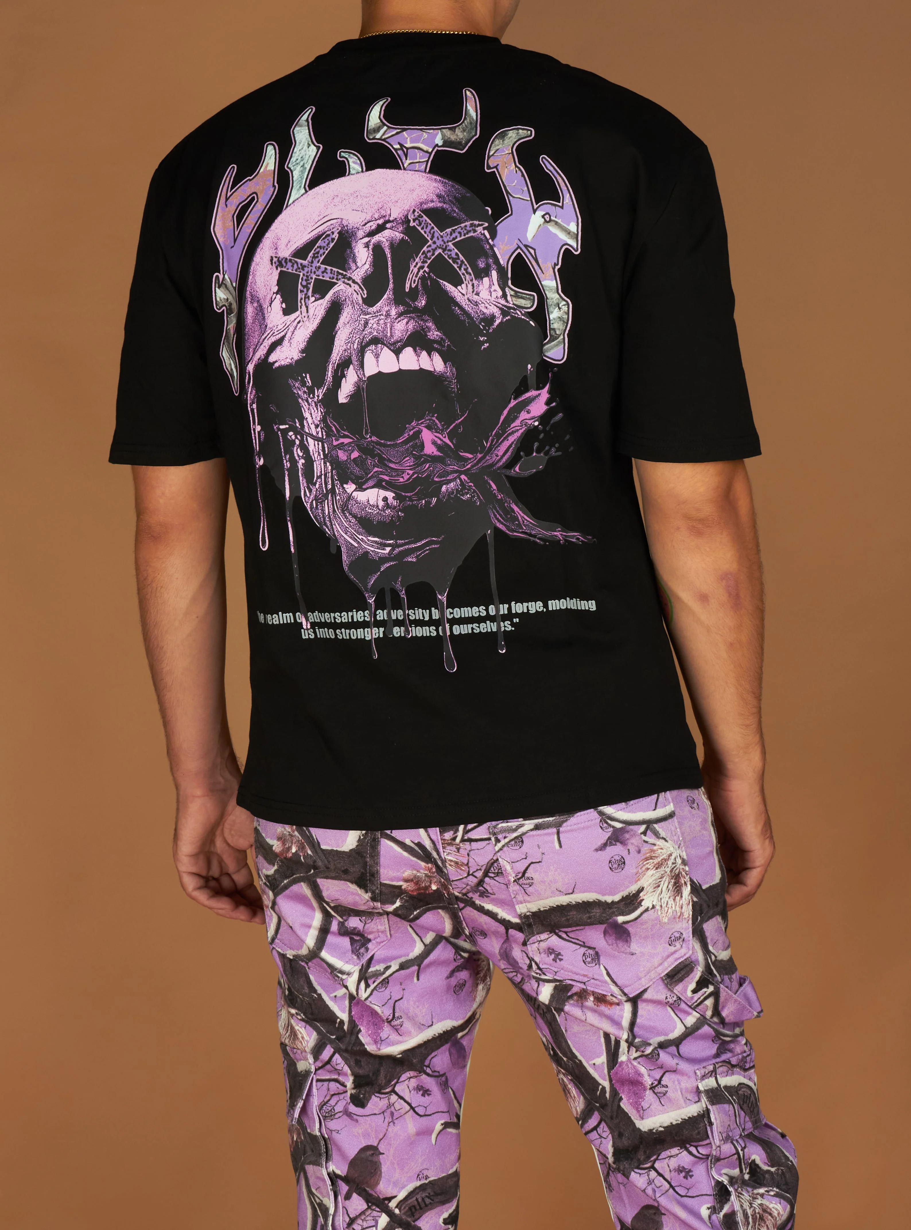 Politics T-Shirt - Mott - Black And Purple - 914 - Image 4
