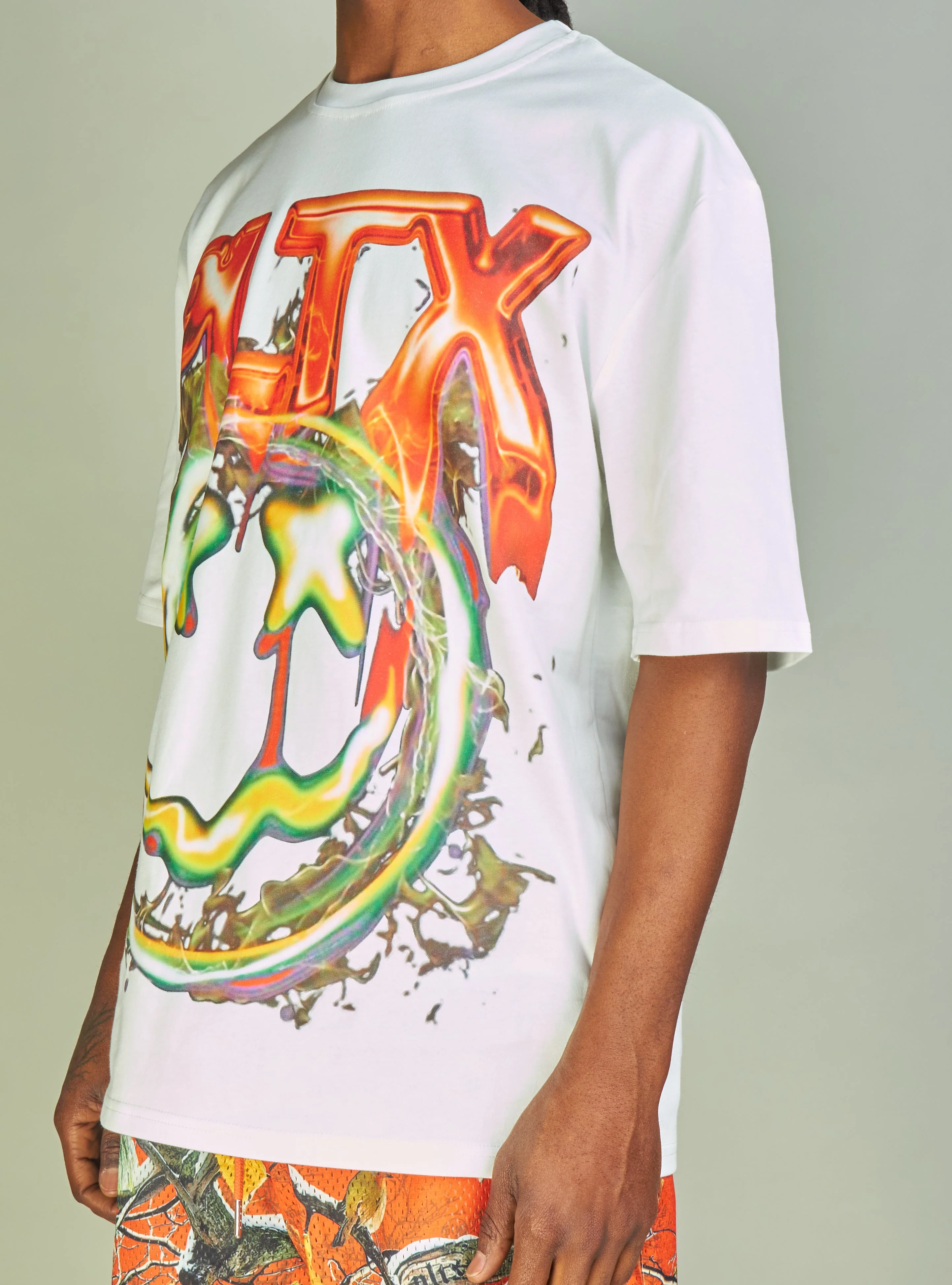 Politics T-Shirt - Mott - White and Orange - 905 - Image 4