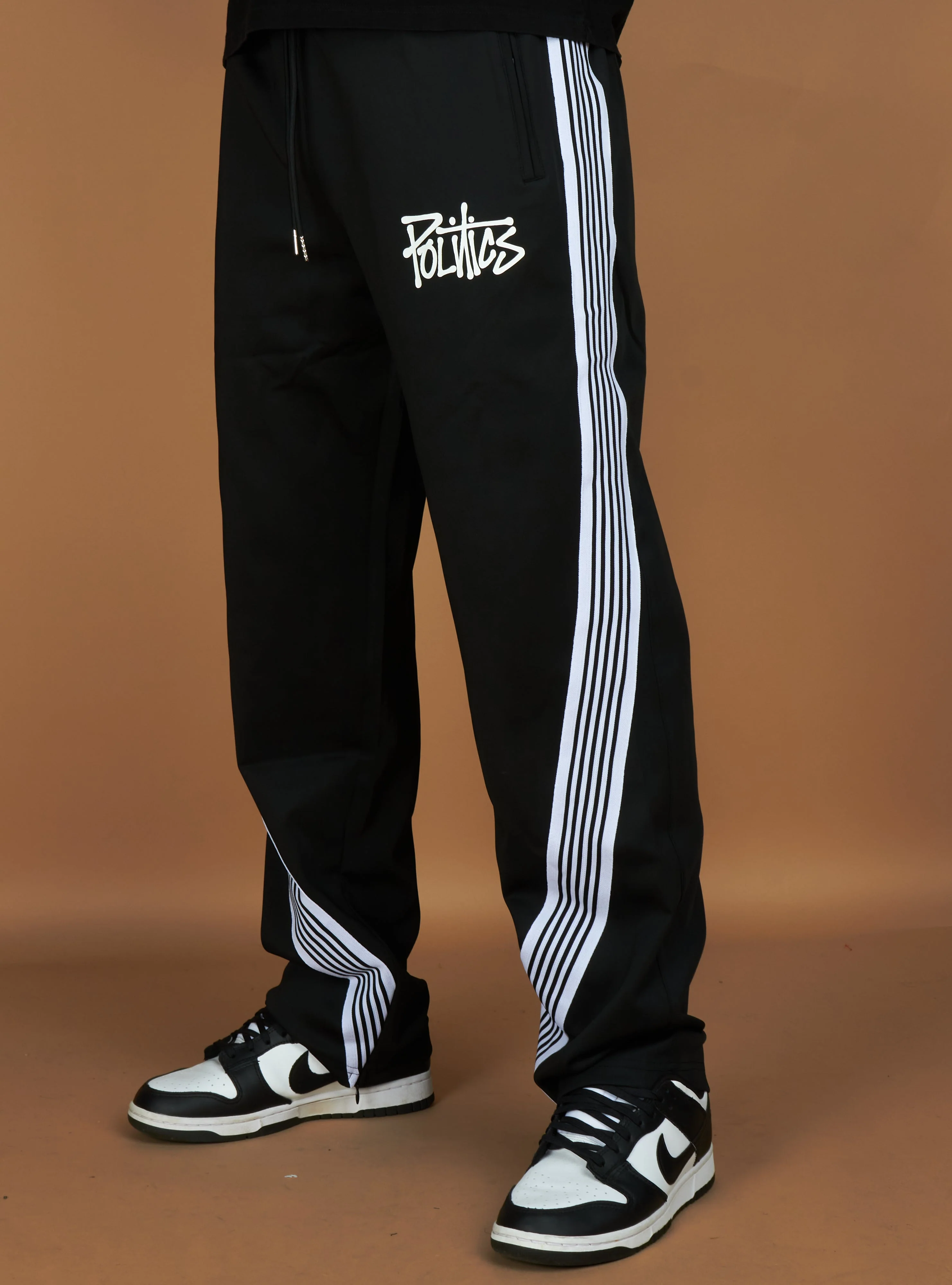 Politics Wisp Track Pants — Black & White - Image 5