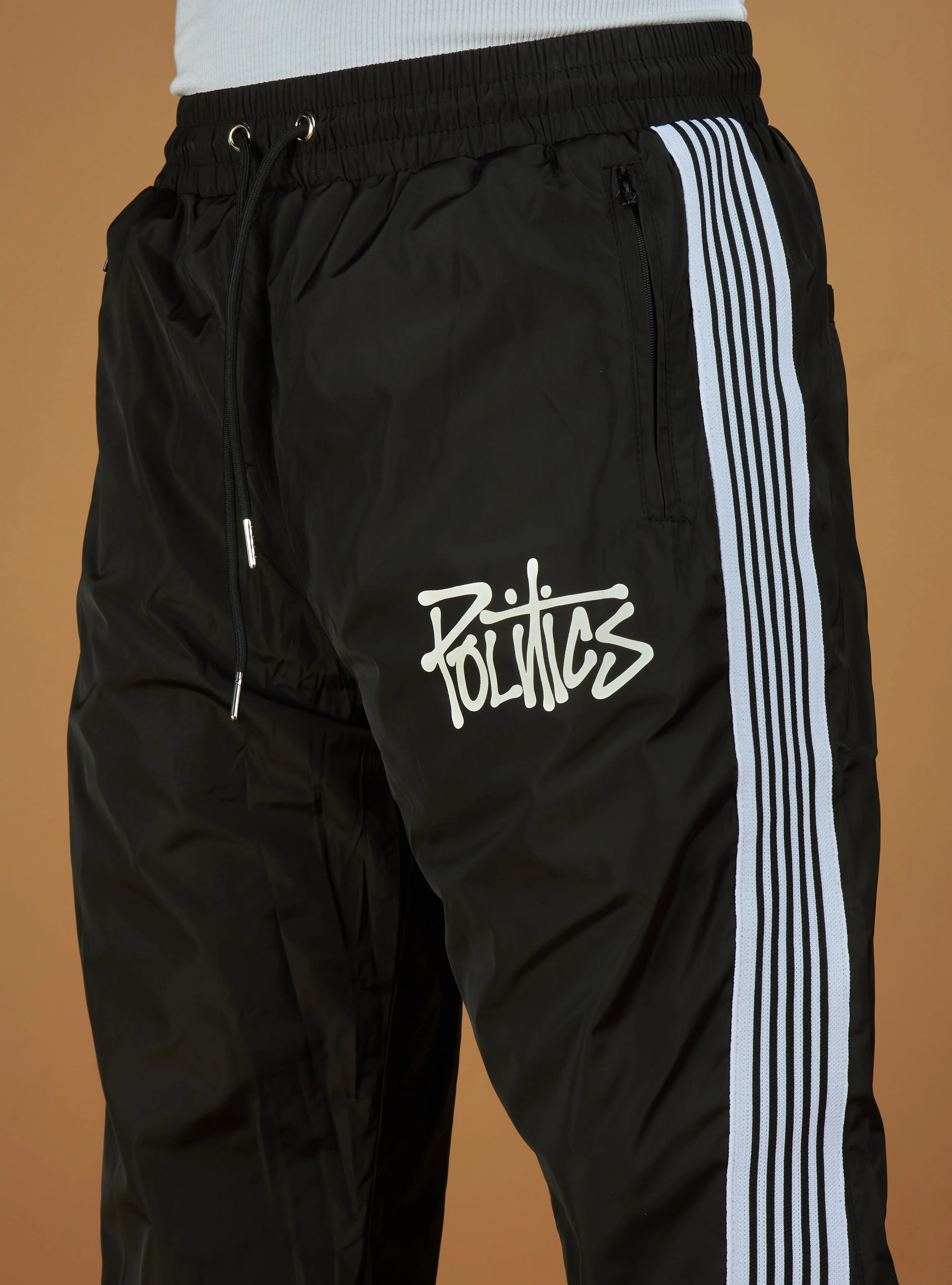 Politics Track Pants - Wisp - Black Nylon - 203 - Image 3