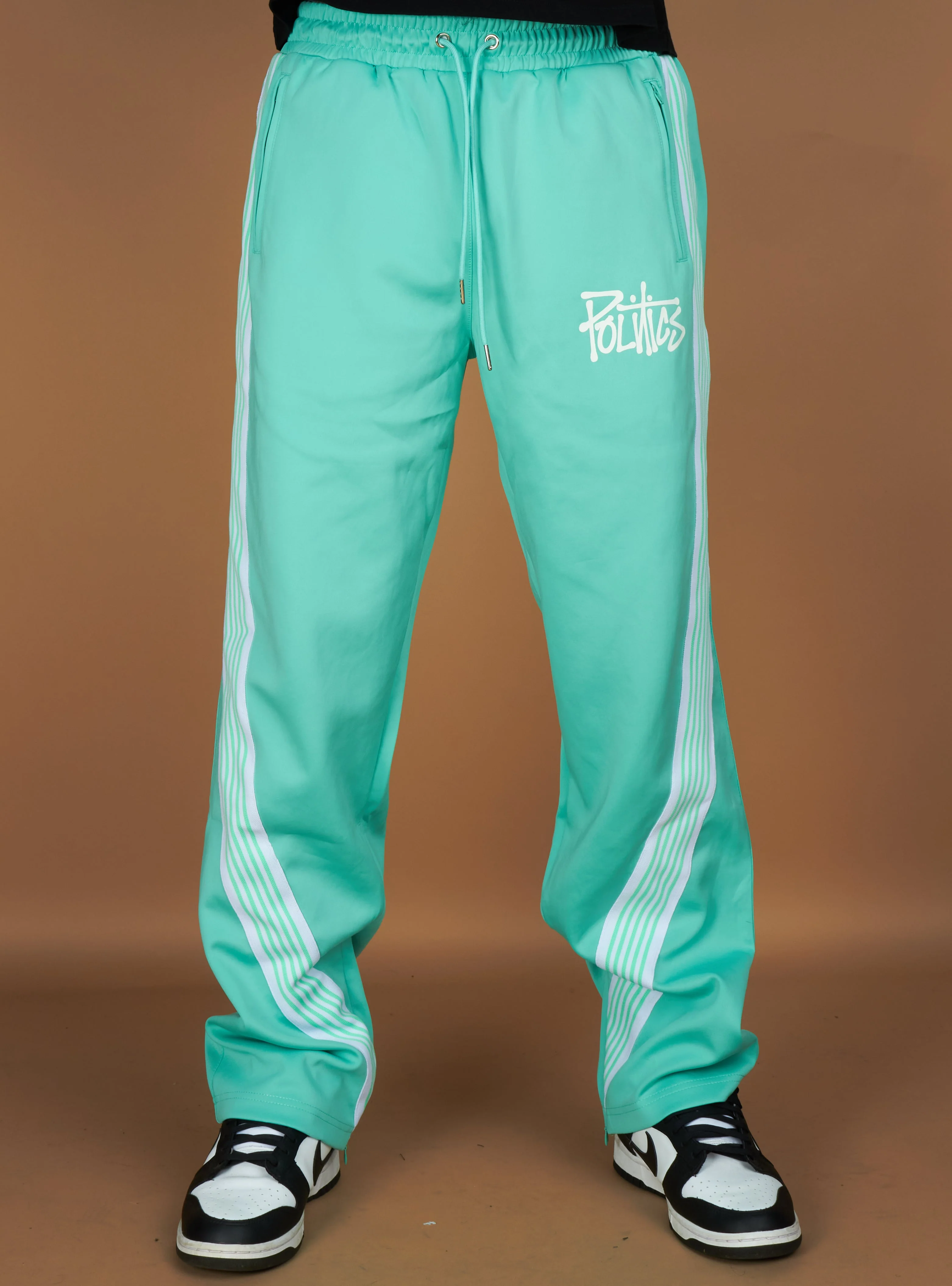 Politics Wisp Track Pants — Light Blue