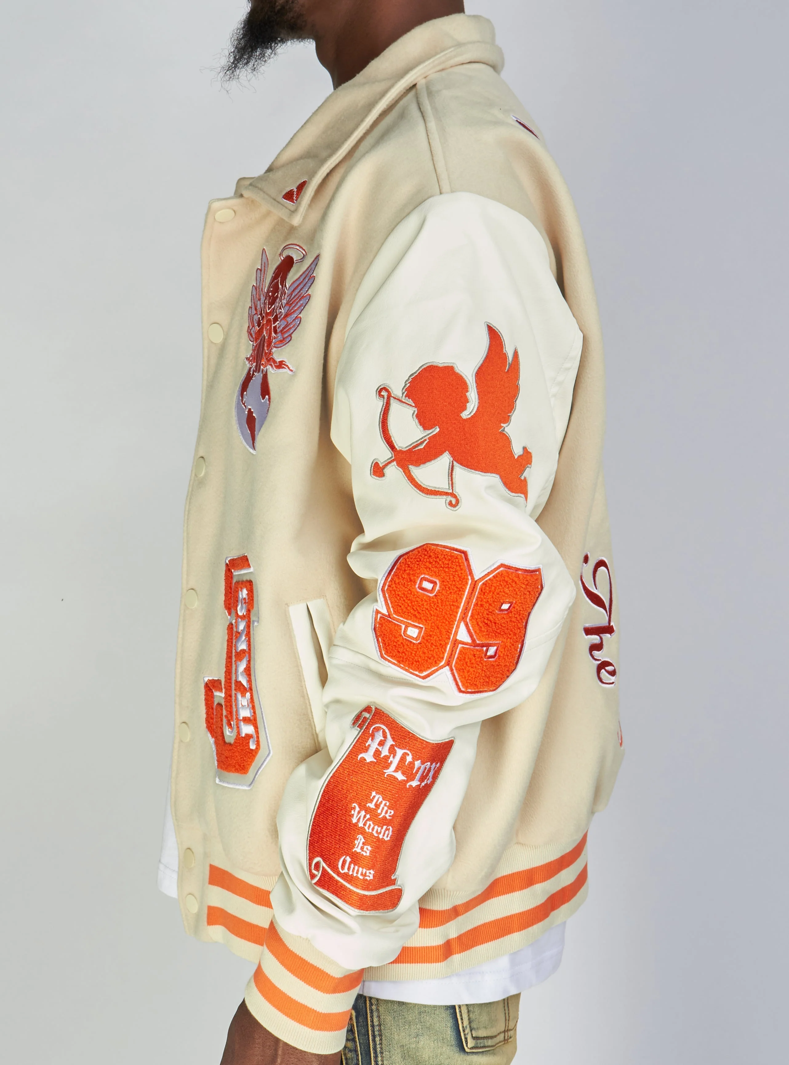 Politics Varsity Jacket - Angel - Cream - 427 - Image 2