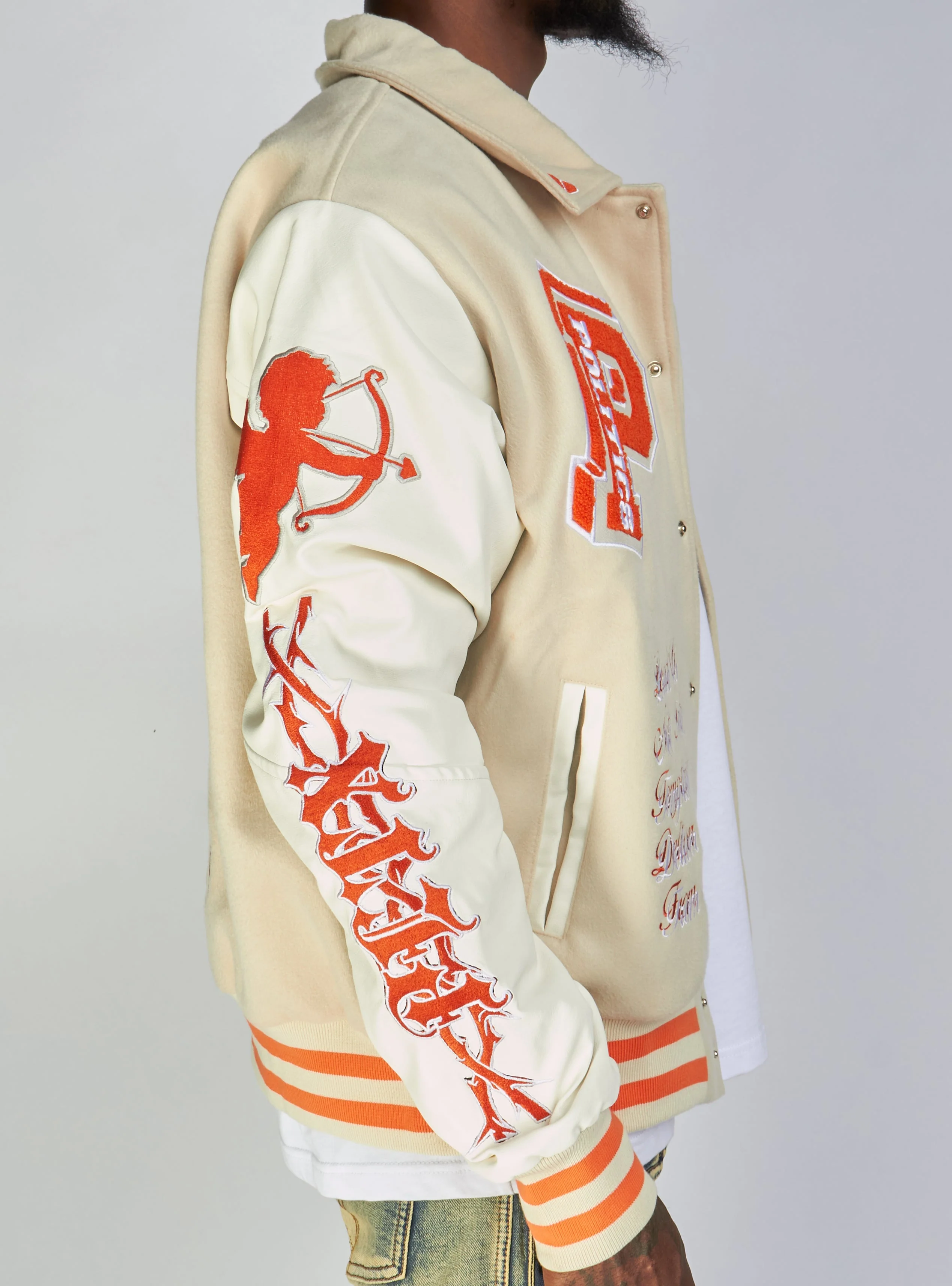 Politics Varsity Jacket - Angel - Cream - 427 - Image 3