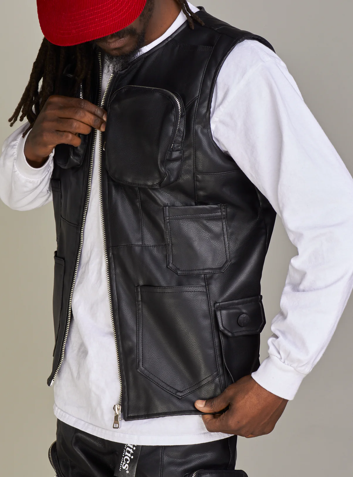 Politics Vest - Florence PU Leather - Black - 491 - Image 2